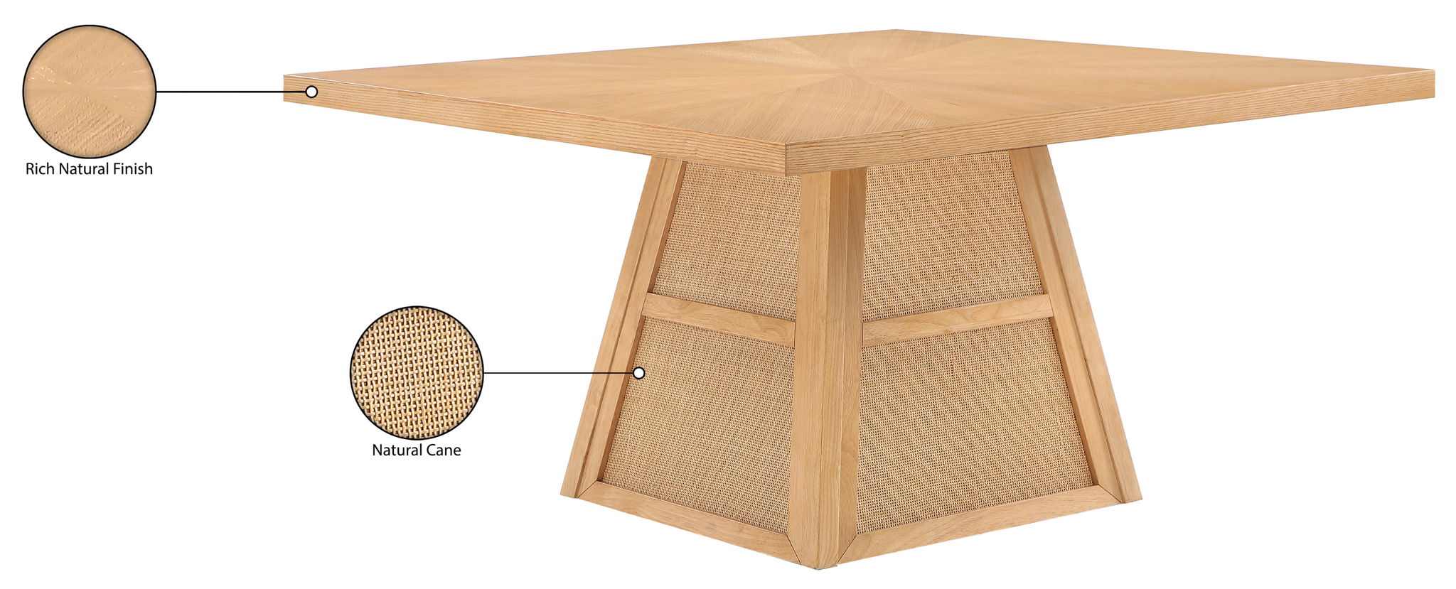 Fenwick - Cane Oak Veneer And Solid Wood Dining Table