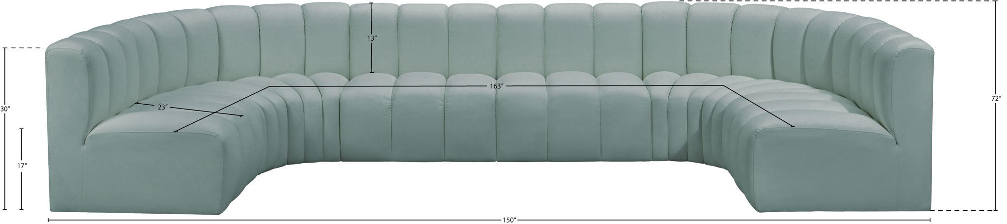 Arc - Faux Leather Modular U-Shaped Sectional