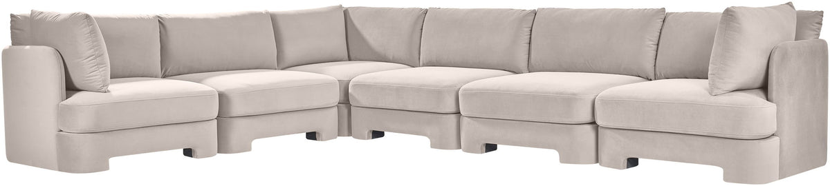 Hammond - Velvet Performance Fabric Upholstered 6 Piece Corner Sectional
