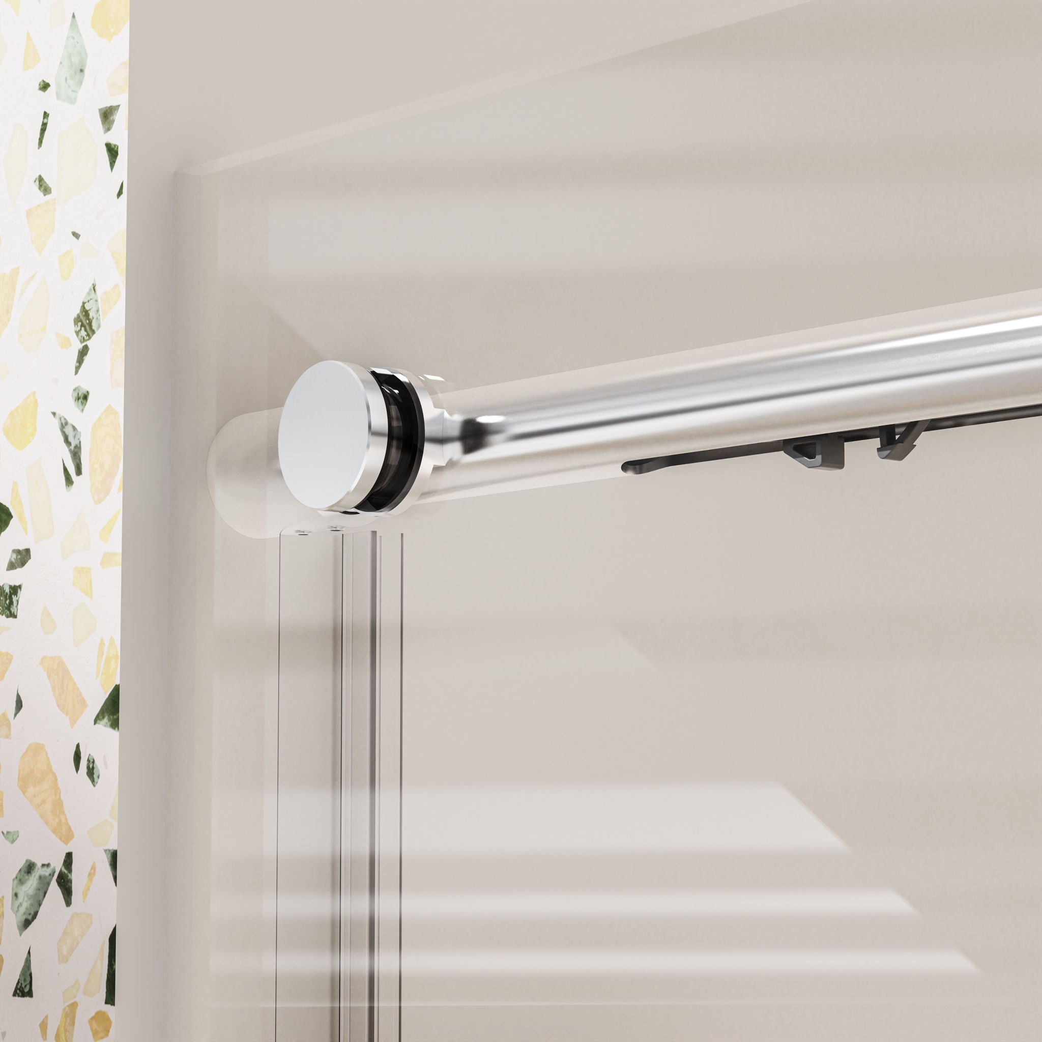 Frameless, Single Sliding Soft Close Shower Doors, 5/16" Sgcc Tempered Glass