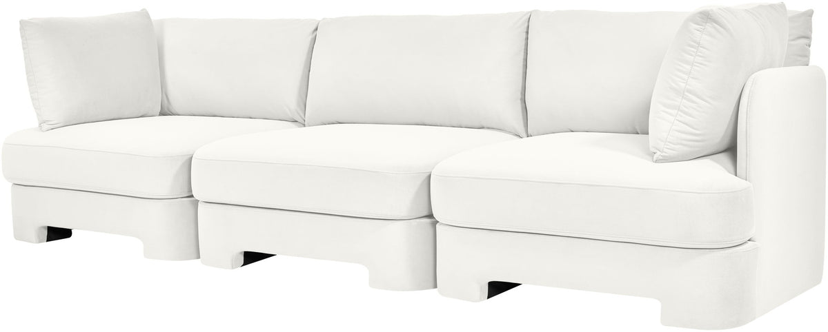 Hammond - Velvet Performance Fabric Upholstered 3 Piece Sofa