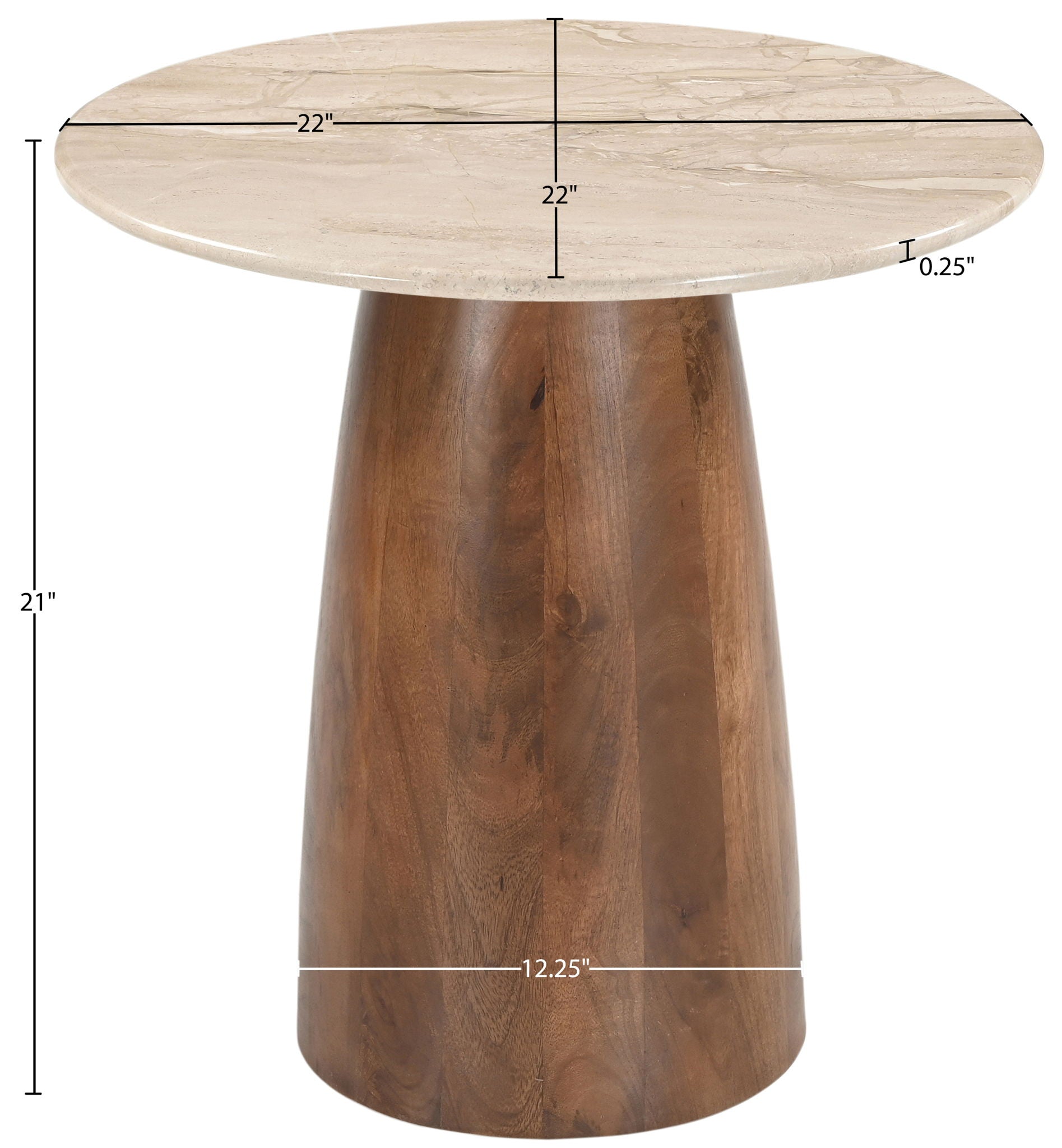 Liona - Marble And Mango Wood Table