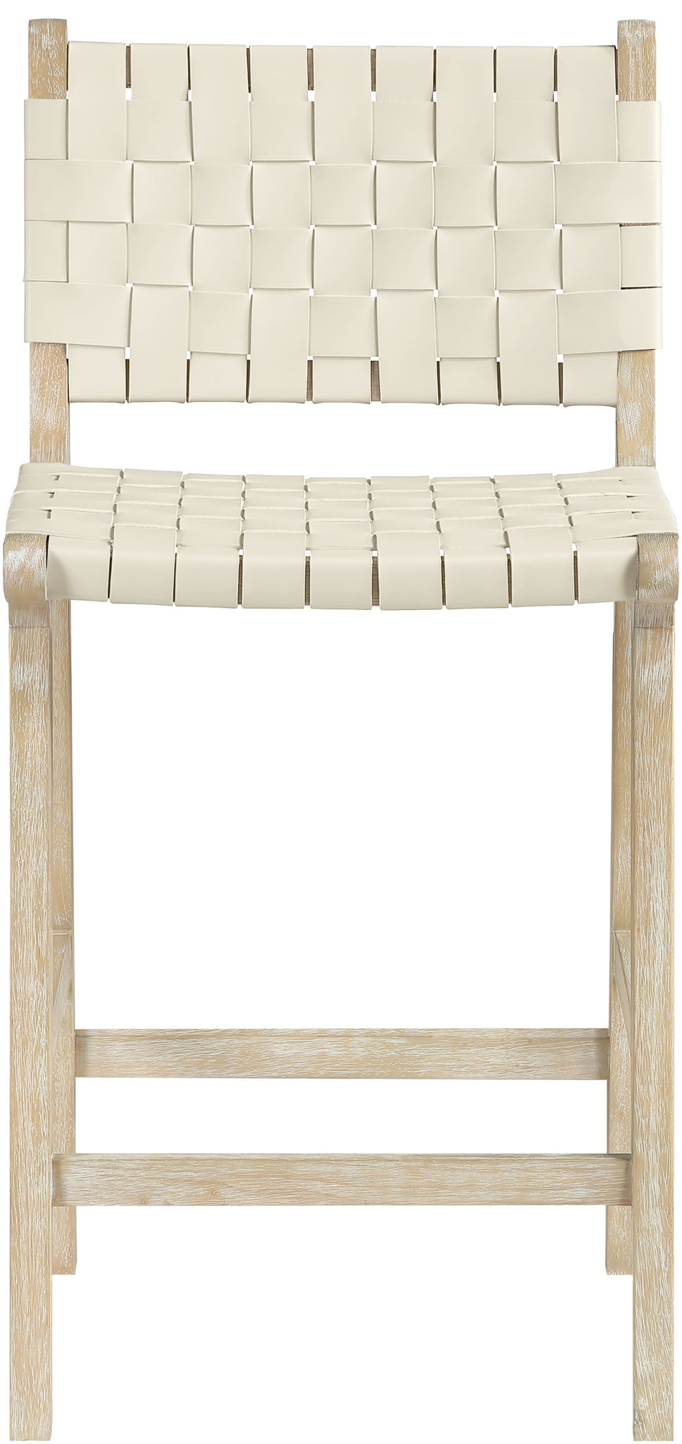 Entwine - Vegan Leather Upholstered Counter Stool - Painted Natural