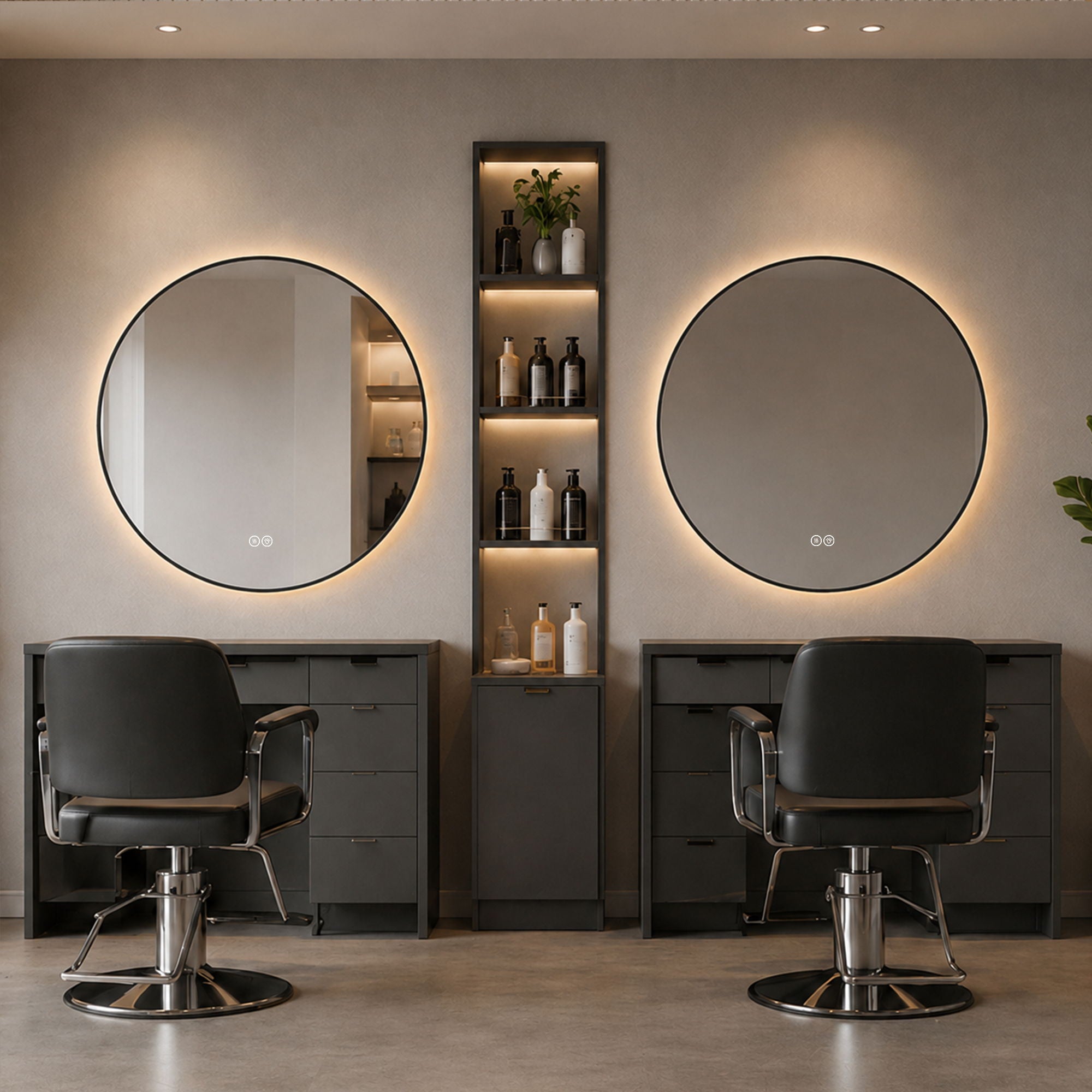 Round Framed Dimmable ED Bathroom Mirror With Anti Fog