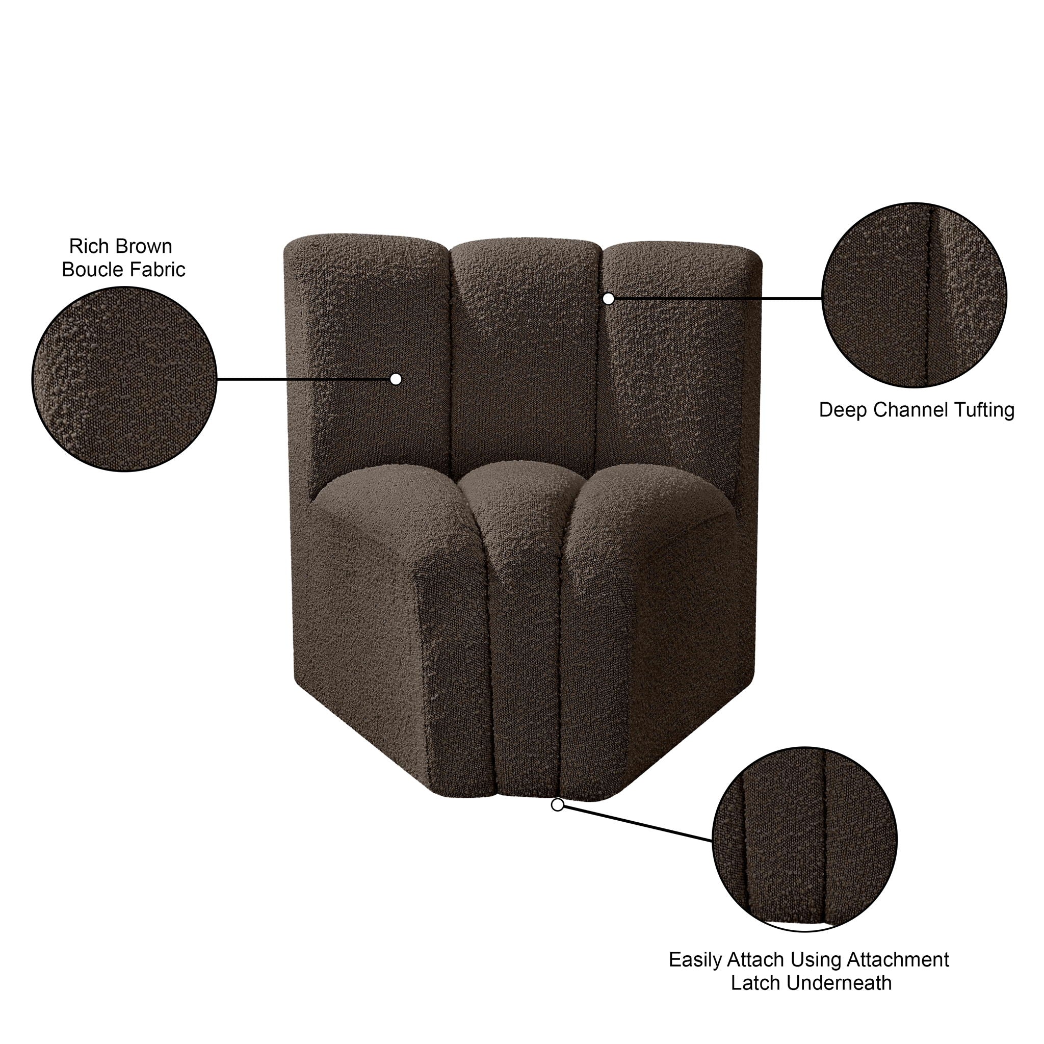 Arc - Boucle Fabric Curved Corner Chair