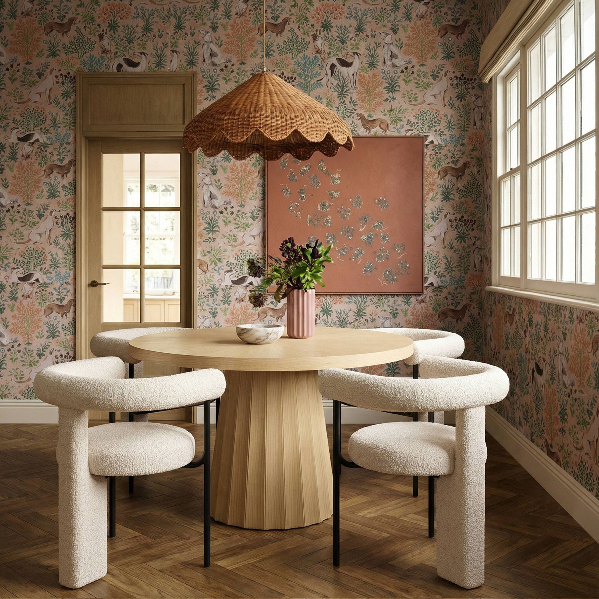 Synn - Performance Boucle Dining Chair - Cream