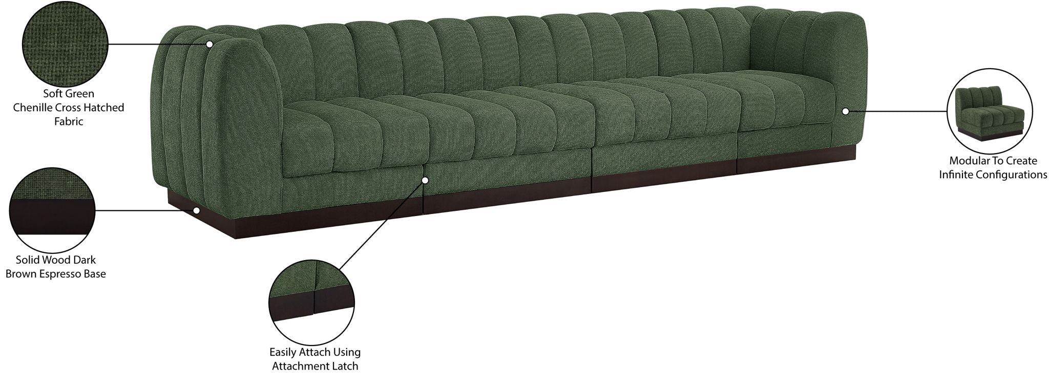 Quinn - 4 Seat Modular Sofa