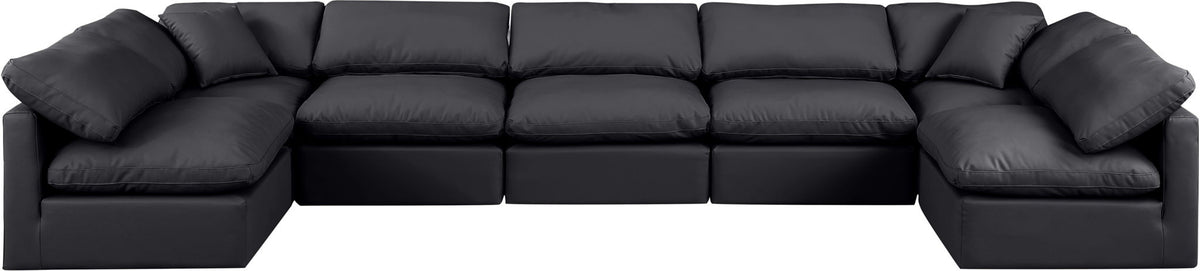 Indulge - Faux Leather 7 Piece Modular U-Shaped Sectional