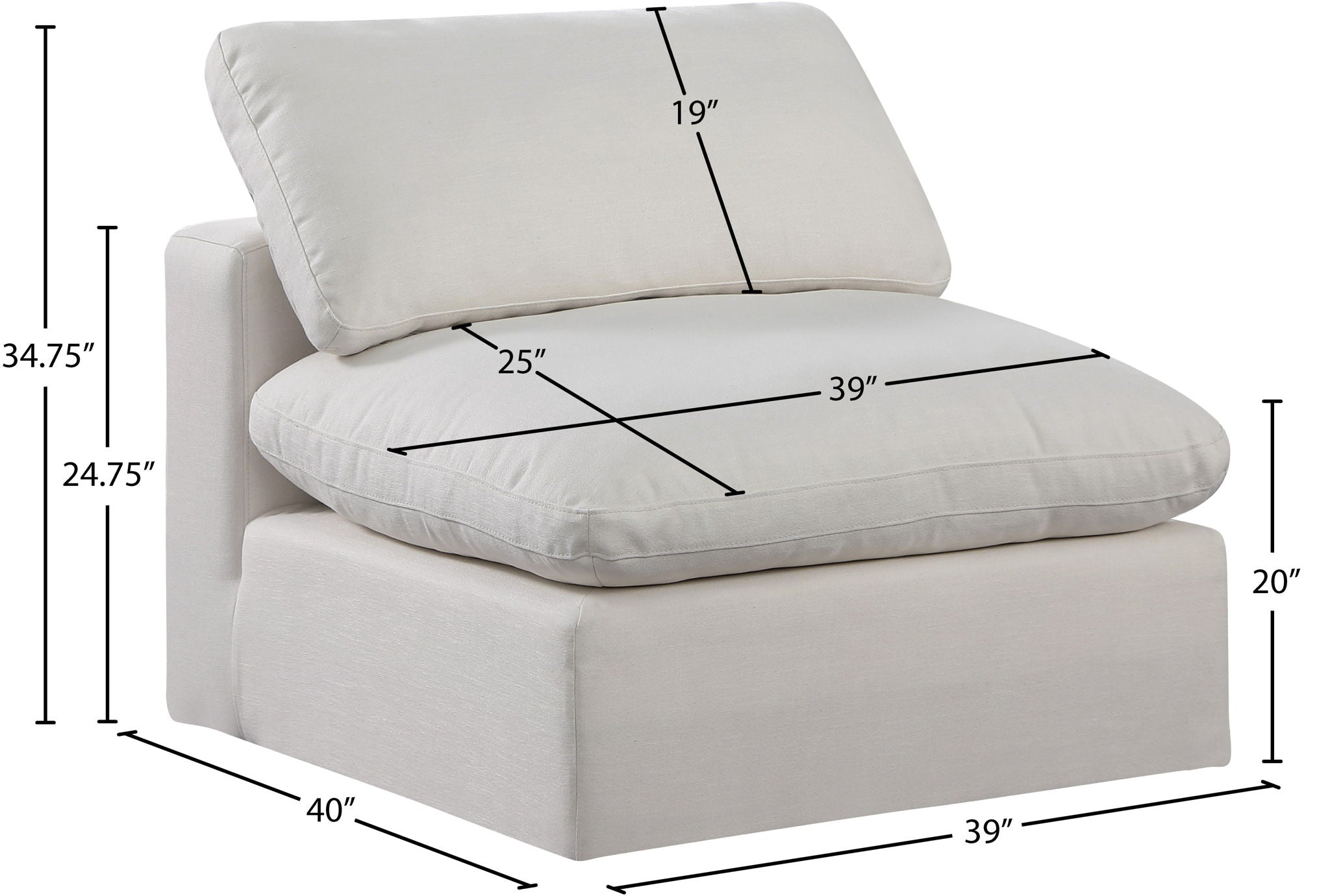 Comfy - Linen Armless Chair