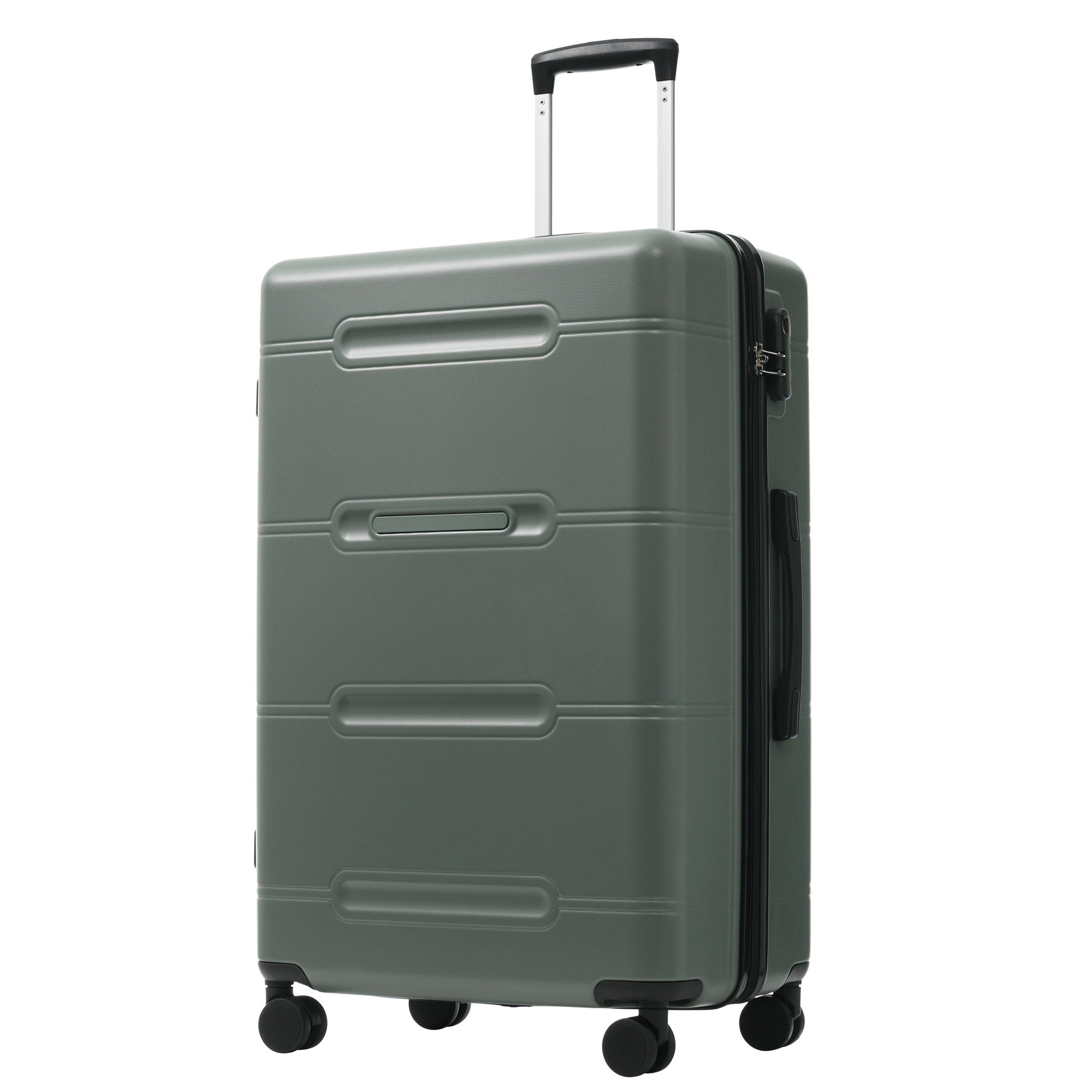 6 Piece Lightweight Hardshell Luggage Set With Double Spinner Wheels, Password Lock
