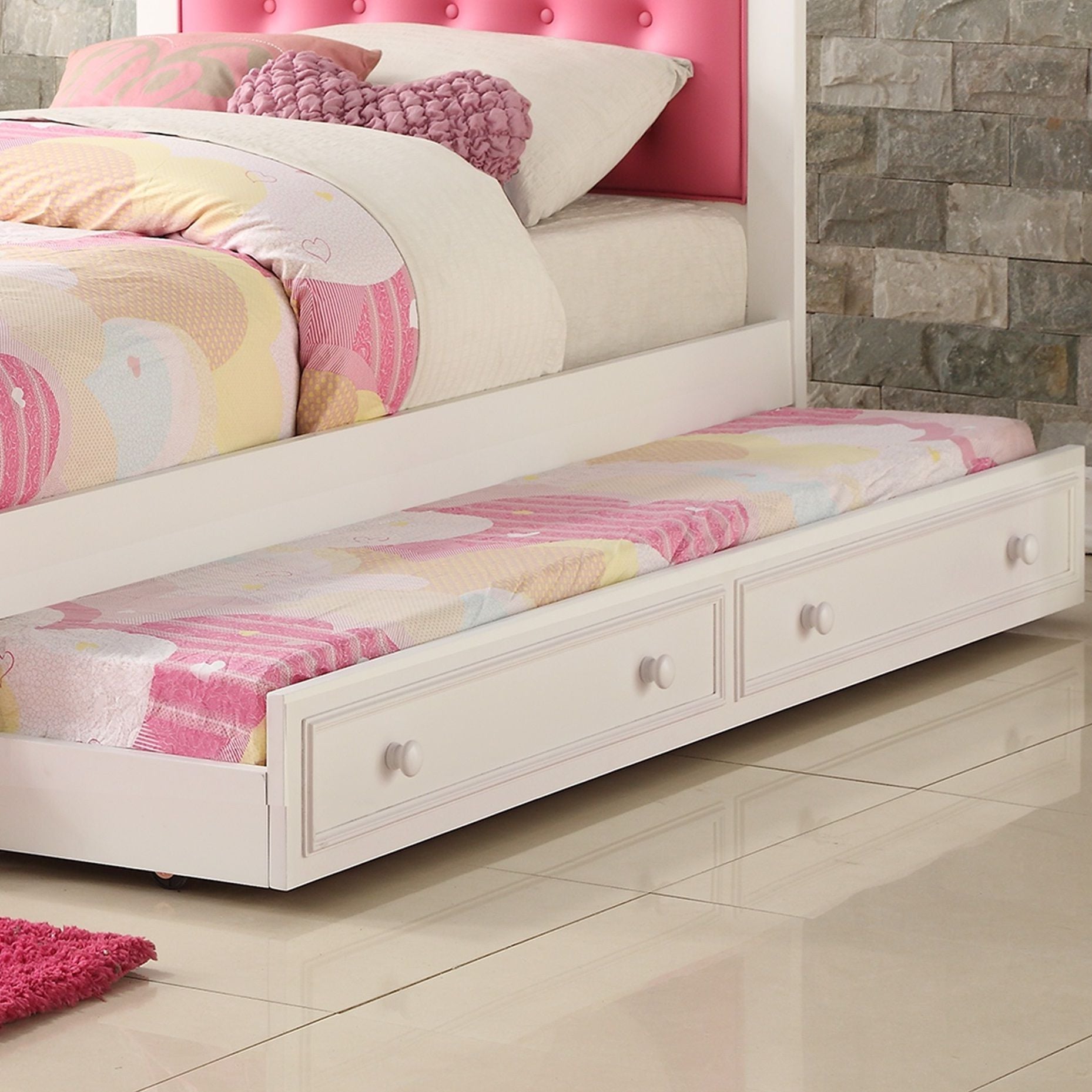 Contemporary Style Bed With Trundle