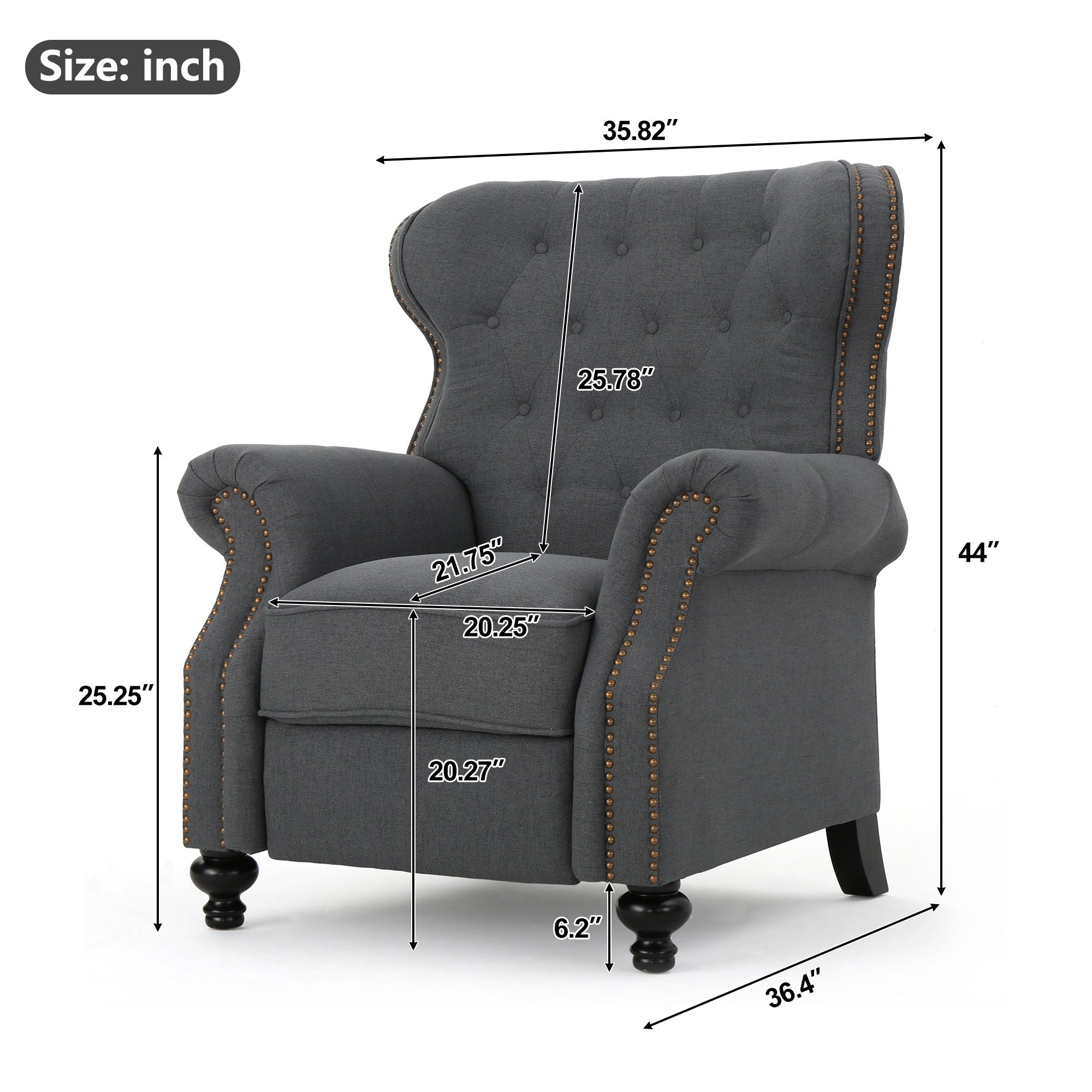 Modern Manual Push Back Recliner Chair