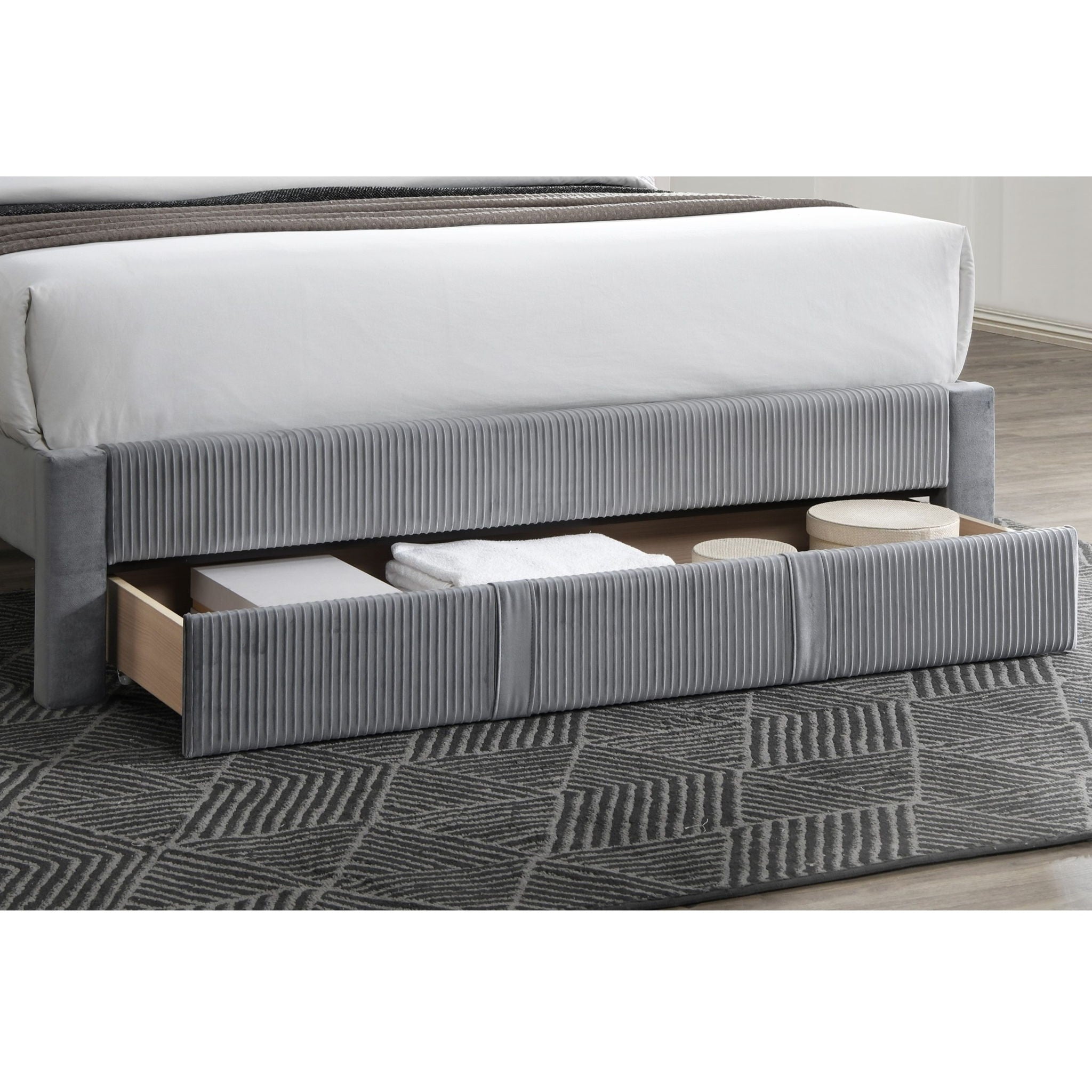 Contemporary Bed With Storage Drawer