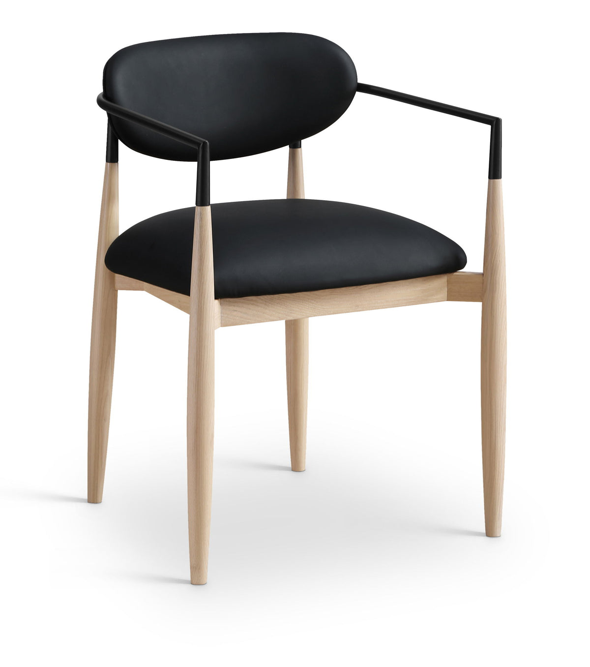 Riccio - Faux Leather Dining Arm Chair (Set of 2) - Natural Frame