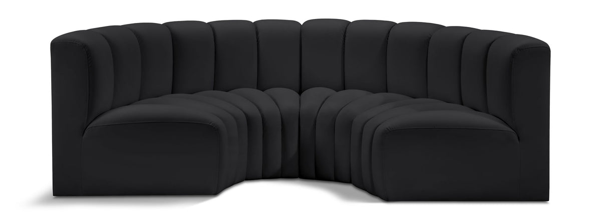 Arc - Faux Leather 4 Piece U-Shaped Modular Sofa