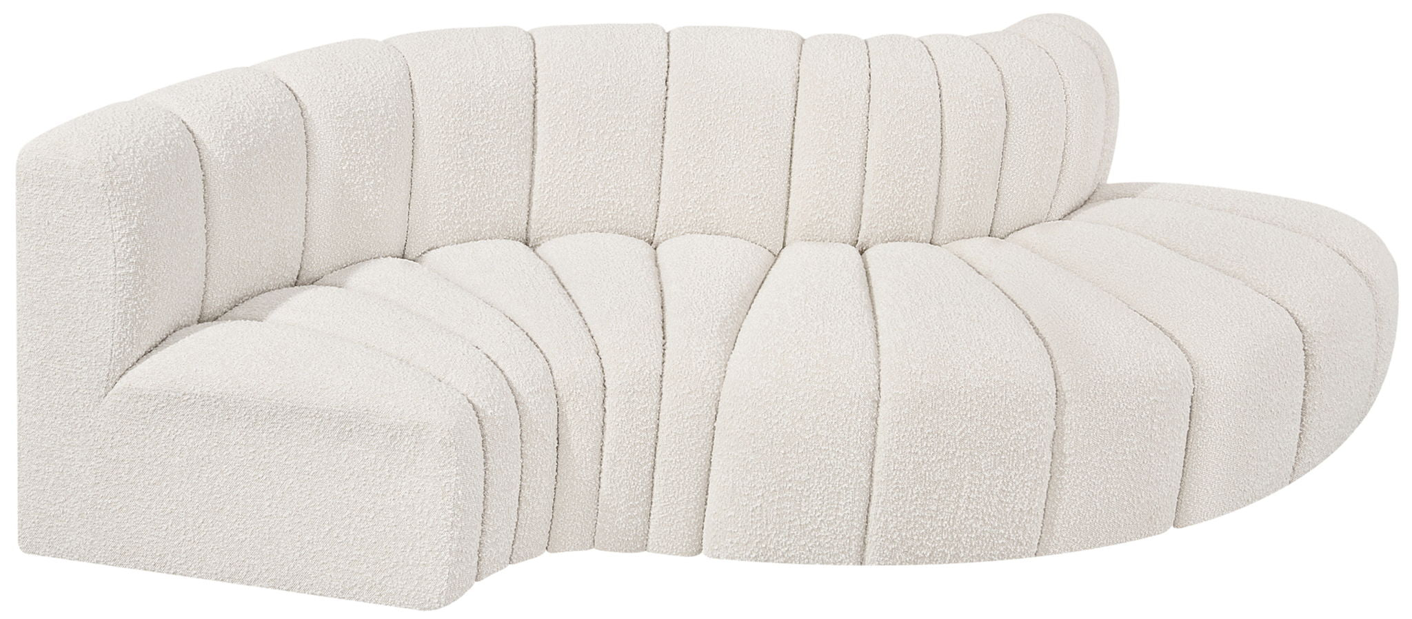 Arc - Boucle Fabric 4 Piece L-Shaped Modular Sofa