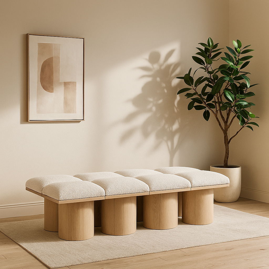 Pavilion - 8 Piece Modular Bench With Natural Base