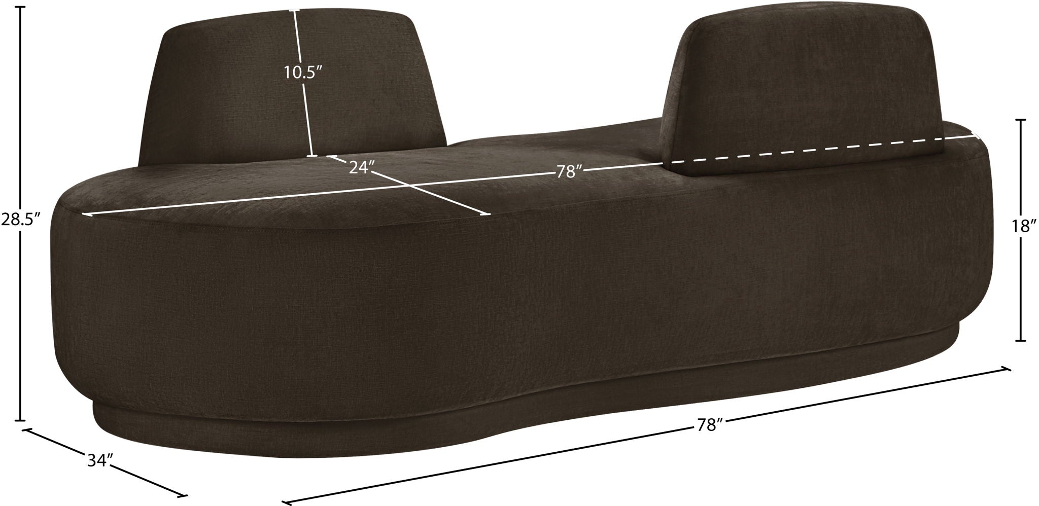 Argyle - Chenille Fabric Chaise / Loveseat