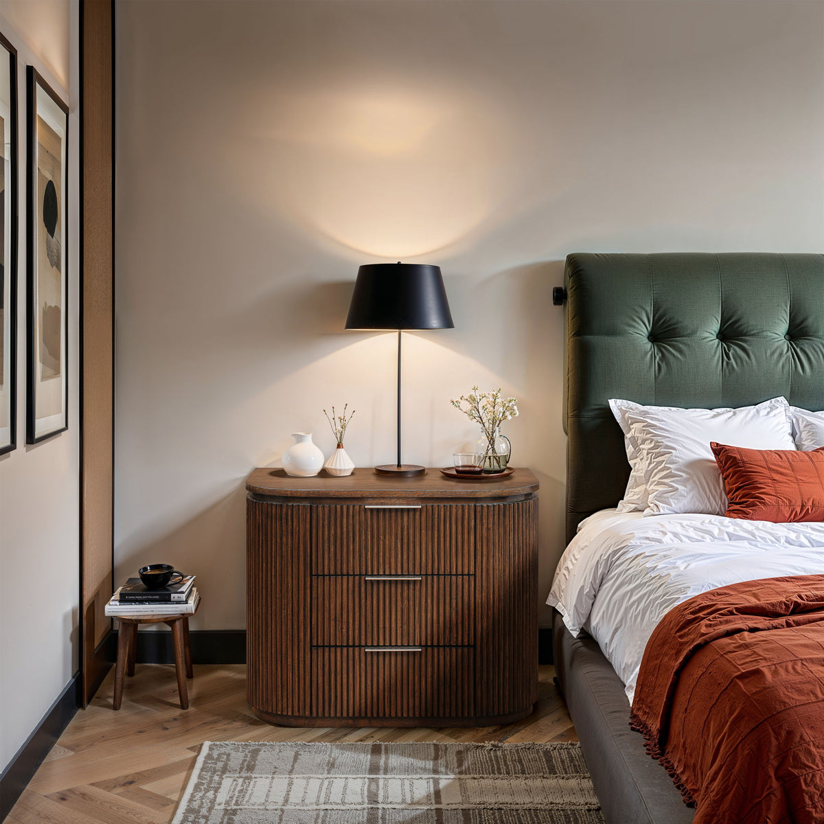 Astrid - Solid Wood And Oak Veneer Nightstand
