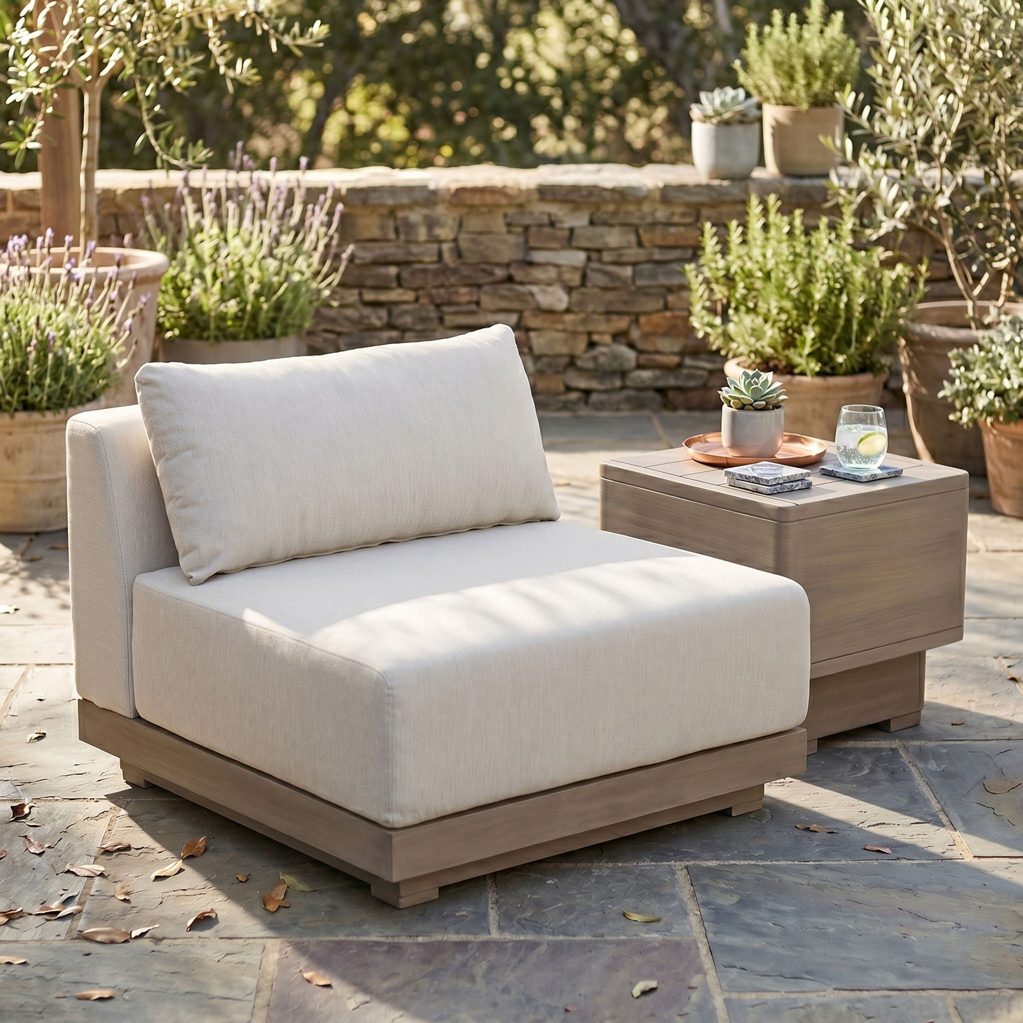 Solace - Olefin Performance Fabric Outdoor Patio Modular Armless Chair