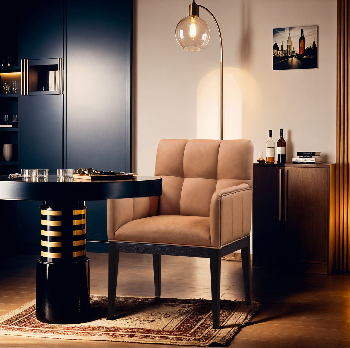 Adrian - Dining Arm Chair (Set of 2) - Black Legs