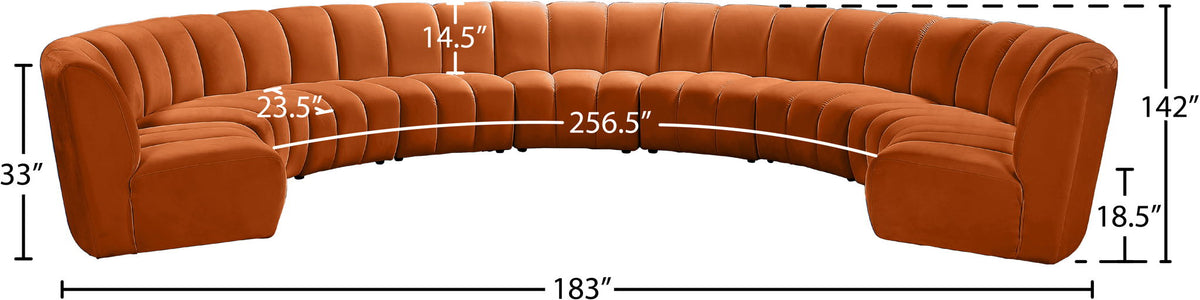Infinity - 9 Piece Velvet Modular Sectional