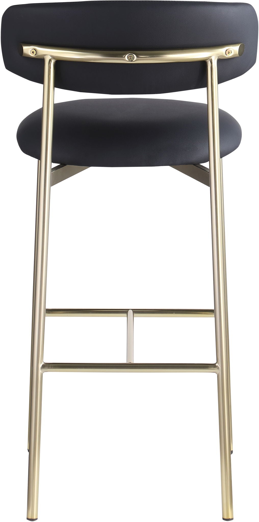 Lupita - Vegan Leather Upholstered Bar Stool With Brushed Gold Frame (Set of 2)