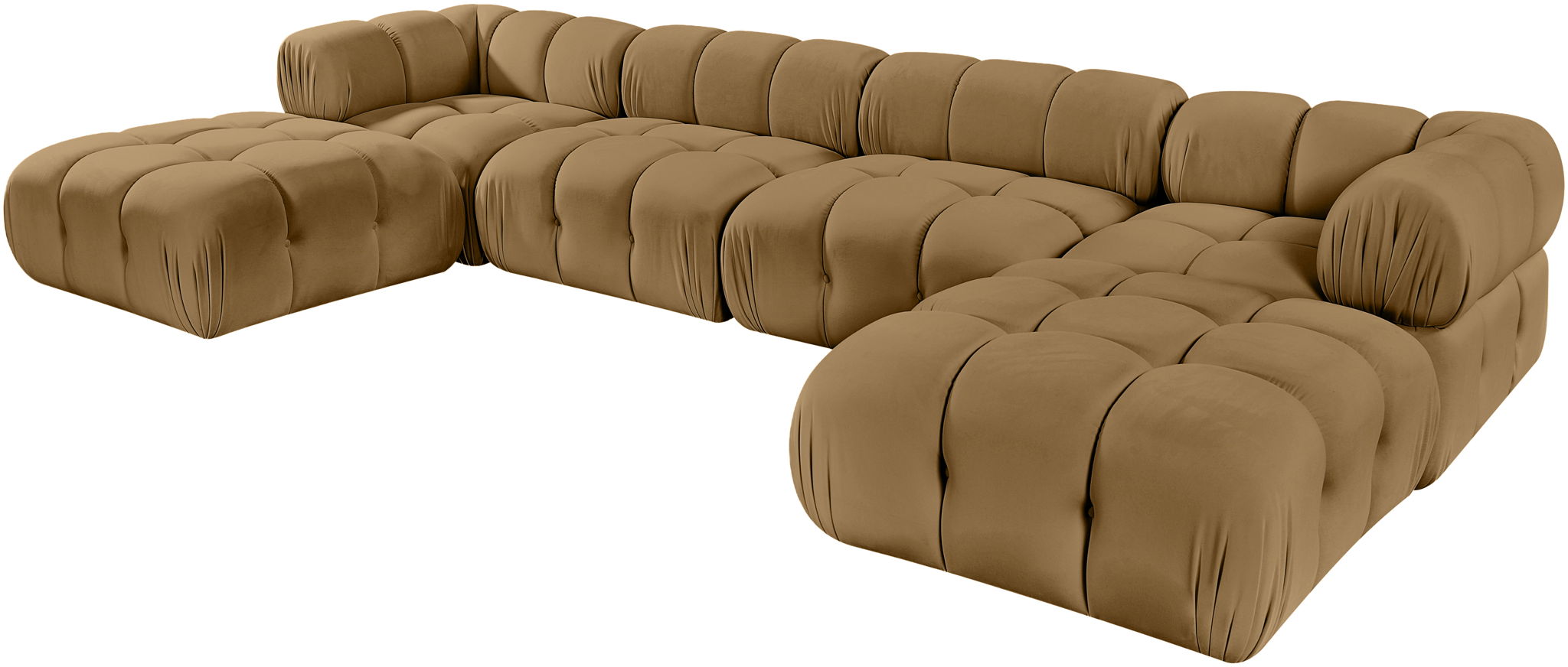 Orin - Velvet 6 Piece Modular Double Chaise Sectional