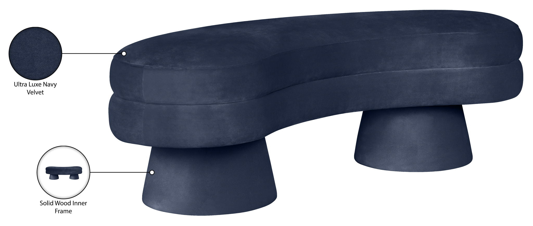Zenna - Velvet Bench