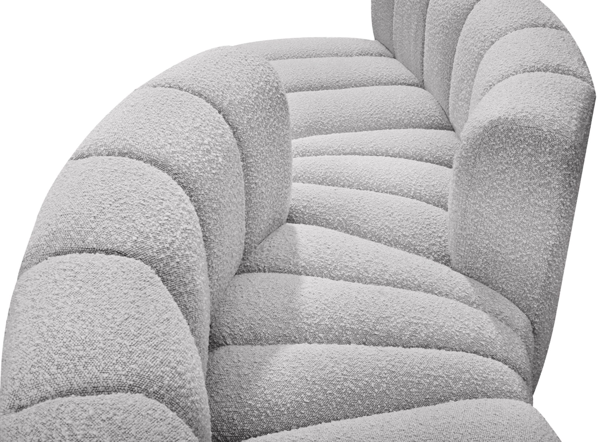 Arc - Boucle Fabric 4 Piece Curved Modular Sofa