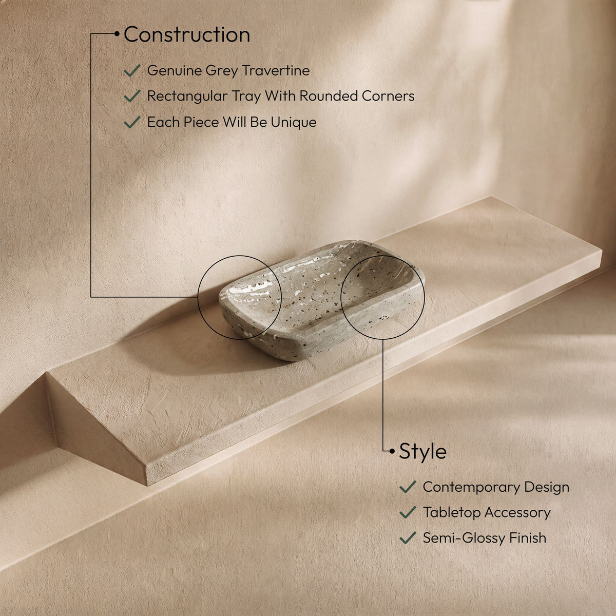 Joel - Travertine Tray