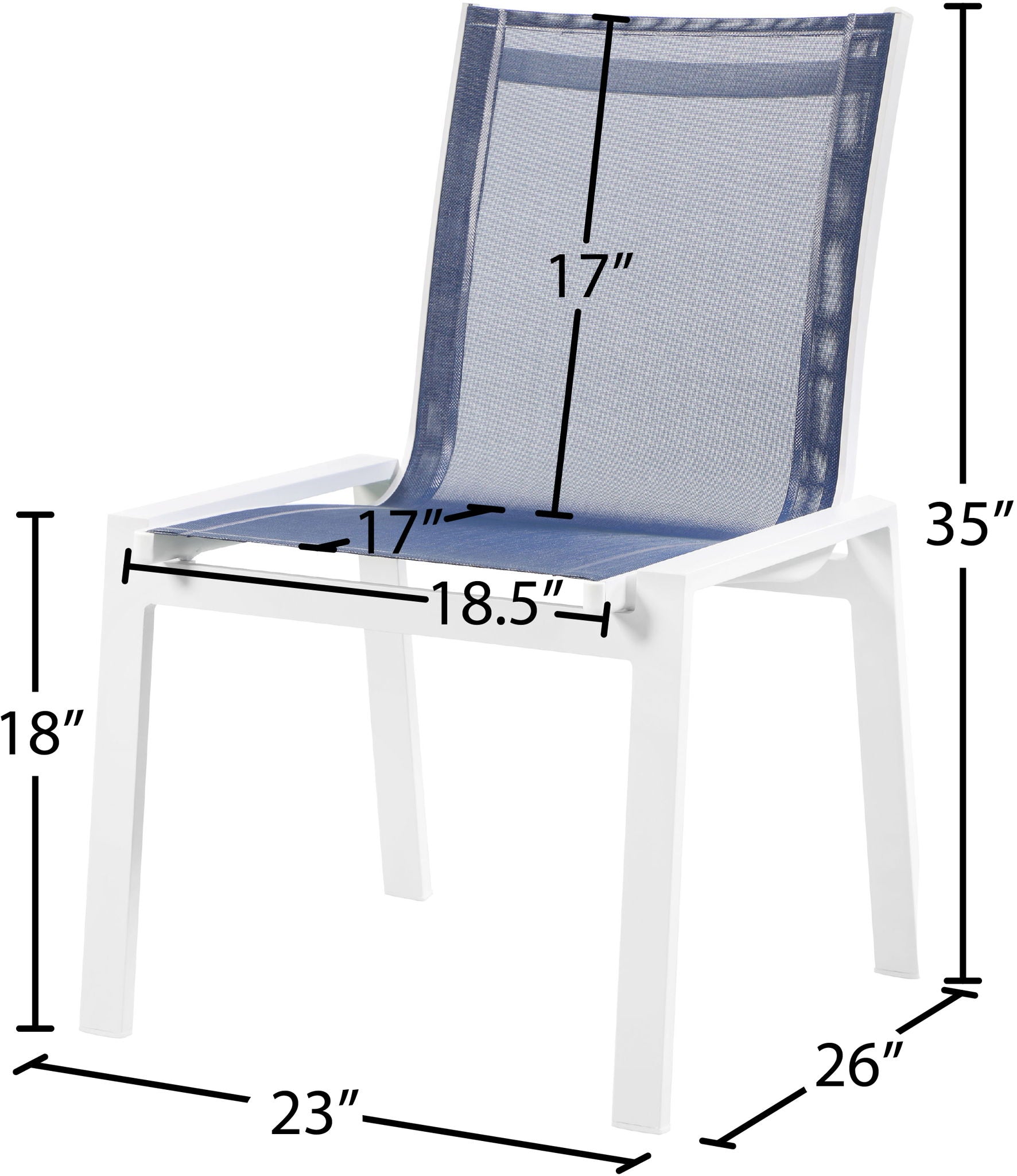 Nizuc - Outdoor Patio Dining Chair With White Frame (Set of 2)
