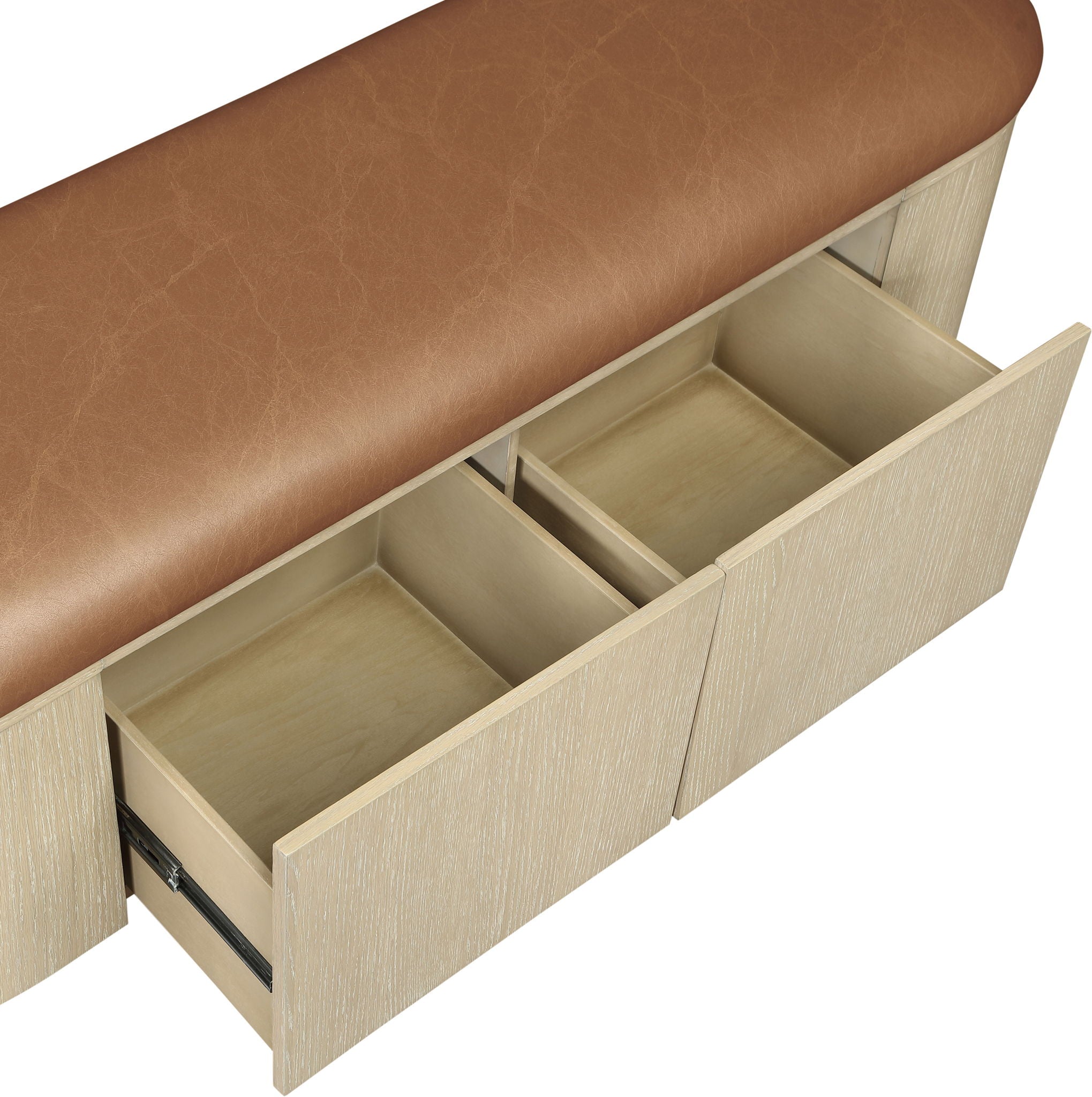 Velden - Upholstered Storage Bench With Stained Natural Base
