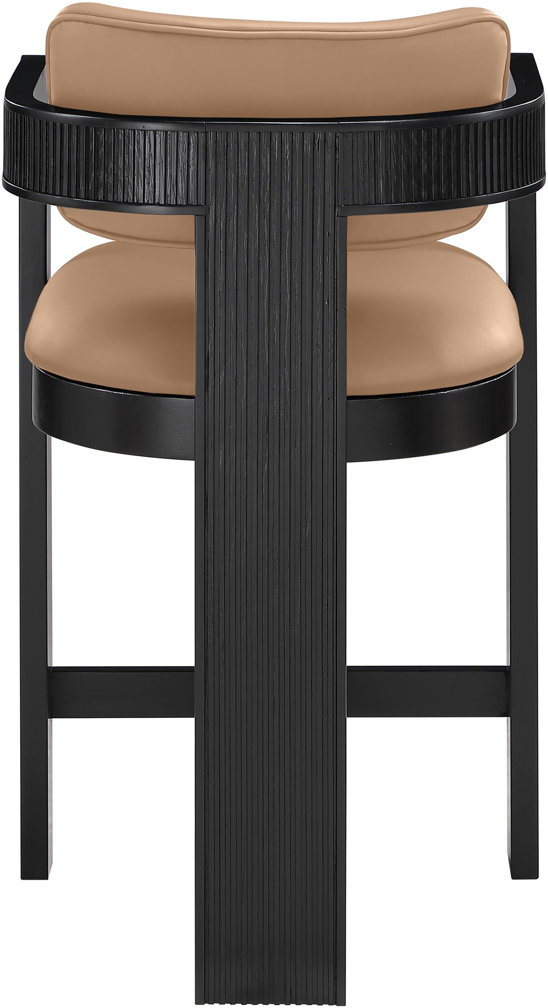 Sacha - Vegan Leather Upholstered Counter Stool With Black Base