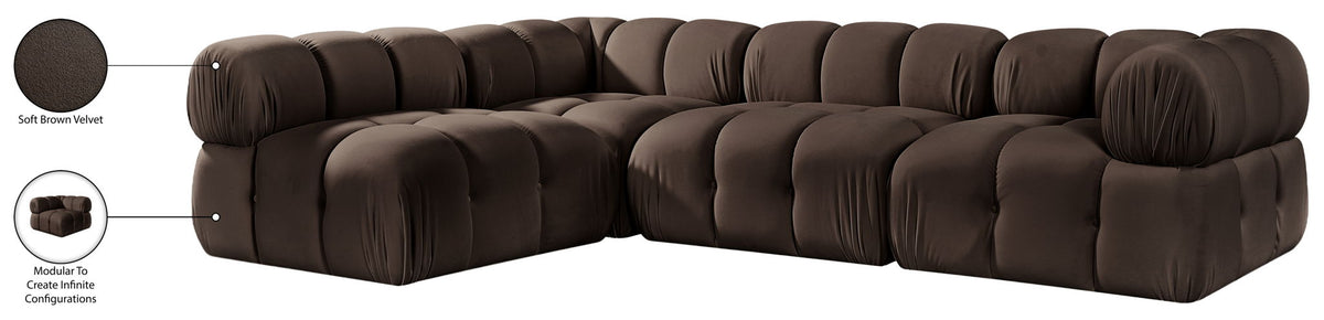 Orin - Fabric Velvet 4 Piece Modular Sectional