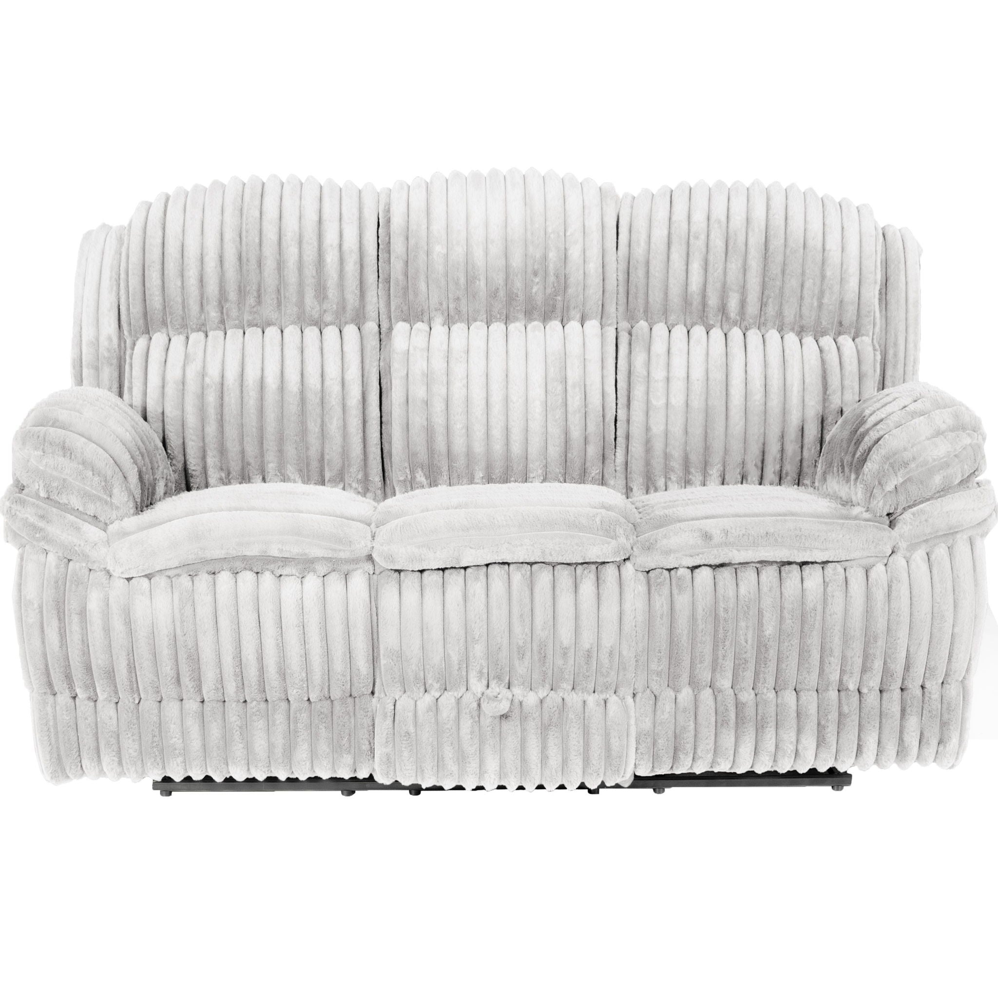 Motion Recliner Sofa With Fold-Down Table, Manual Recline, Charging Station & Cup Holders