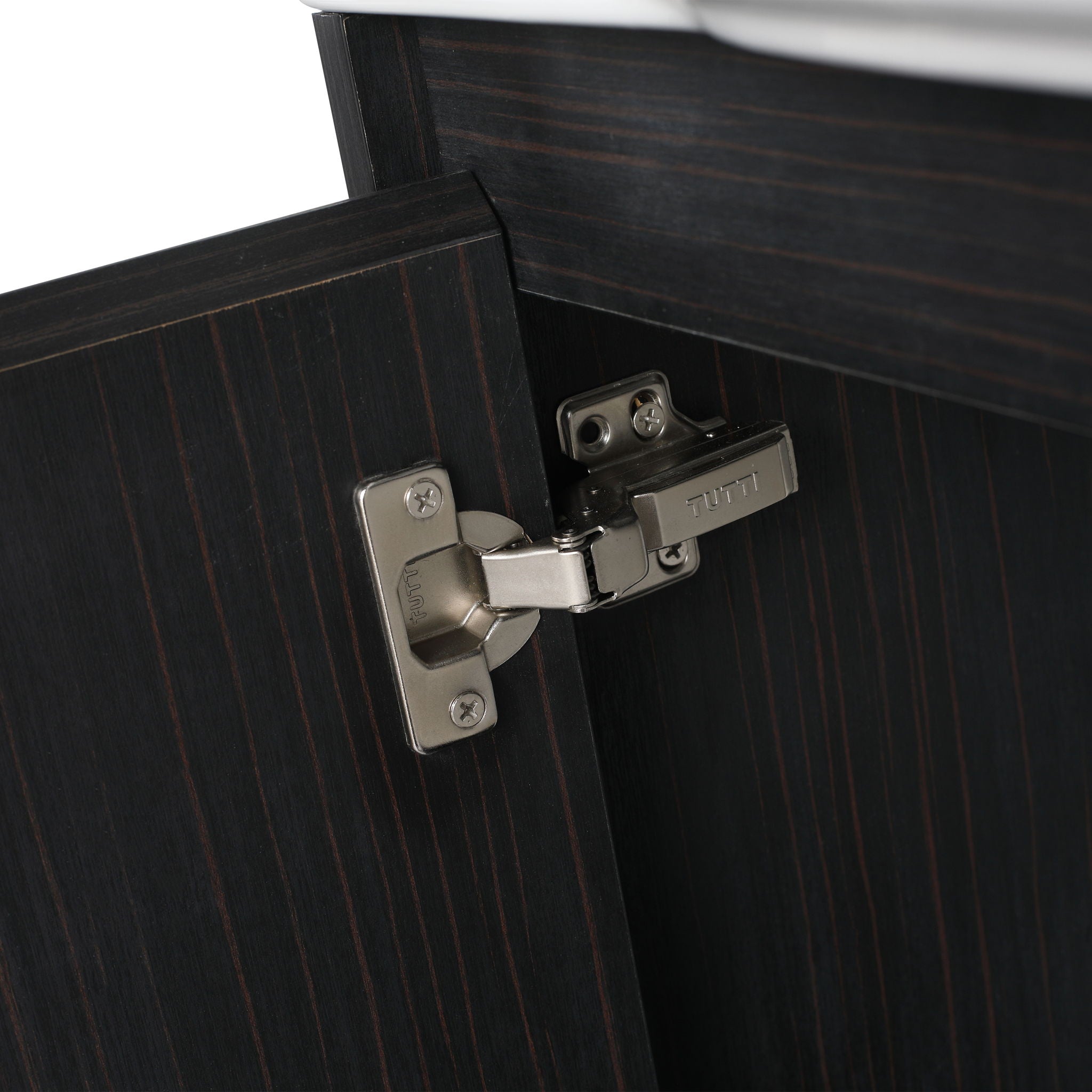 28" Wall Mounted Bathroom Vanity With Sink & Soft Close Door - Black Chestnut