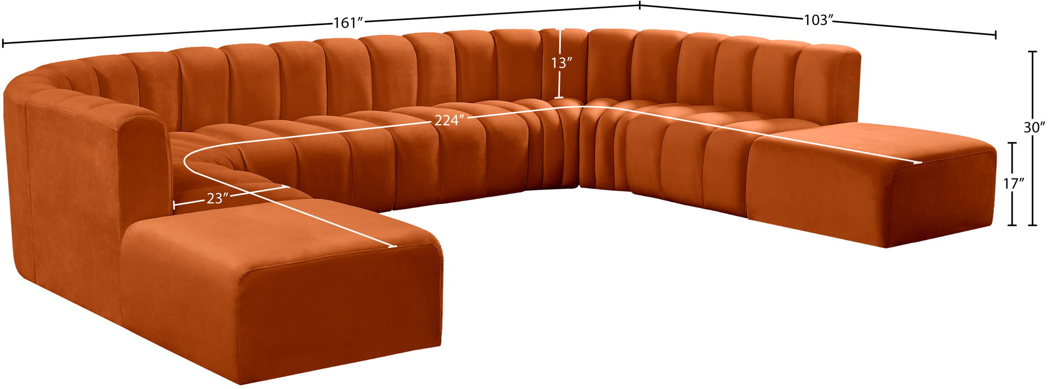 Arc - Velvet Modular Sectional
