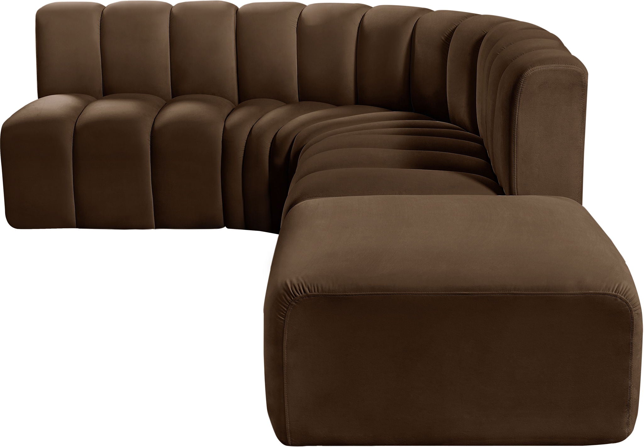 Arc - Velvet 5 Piece Corner Modular Sofa