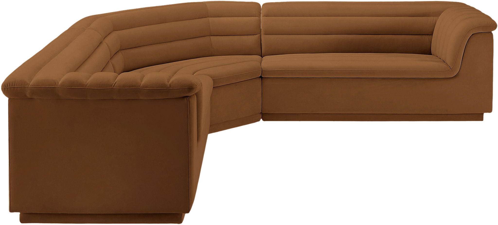 Cascade - Velvet Modular Sectional - Saddle