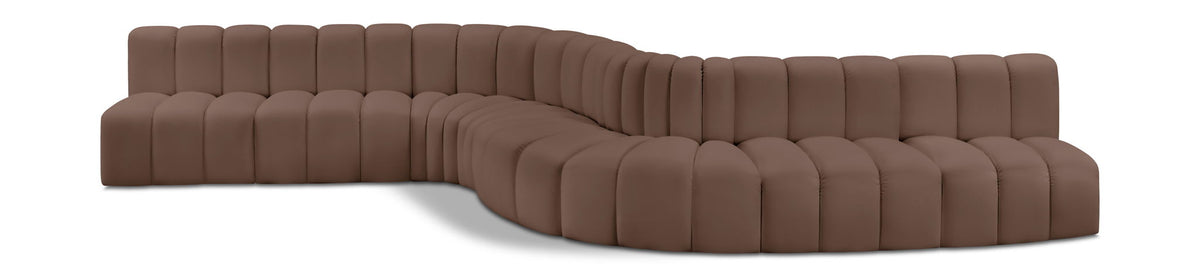 Arc - Faux Leather 8 Piece Curved Modular Sofa