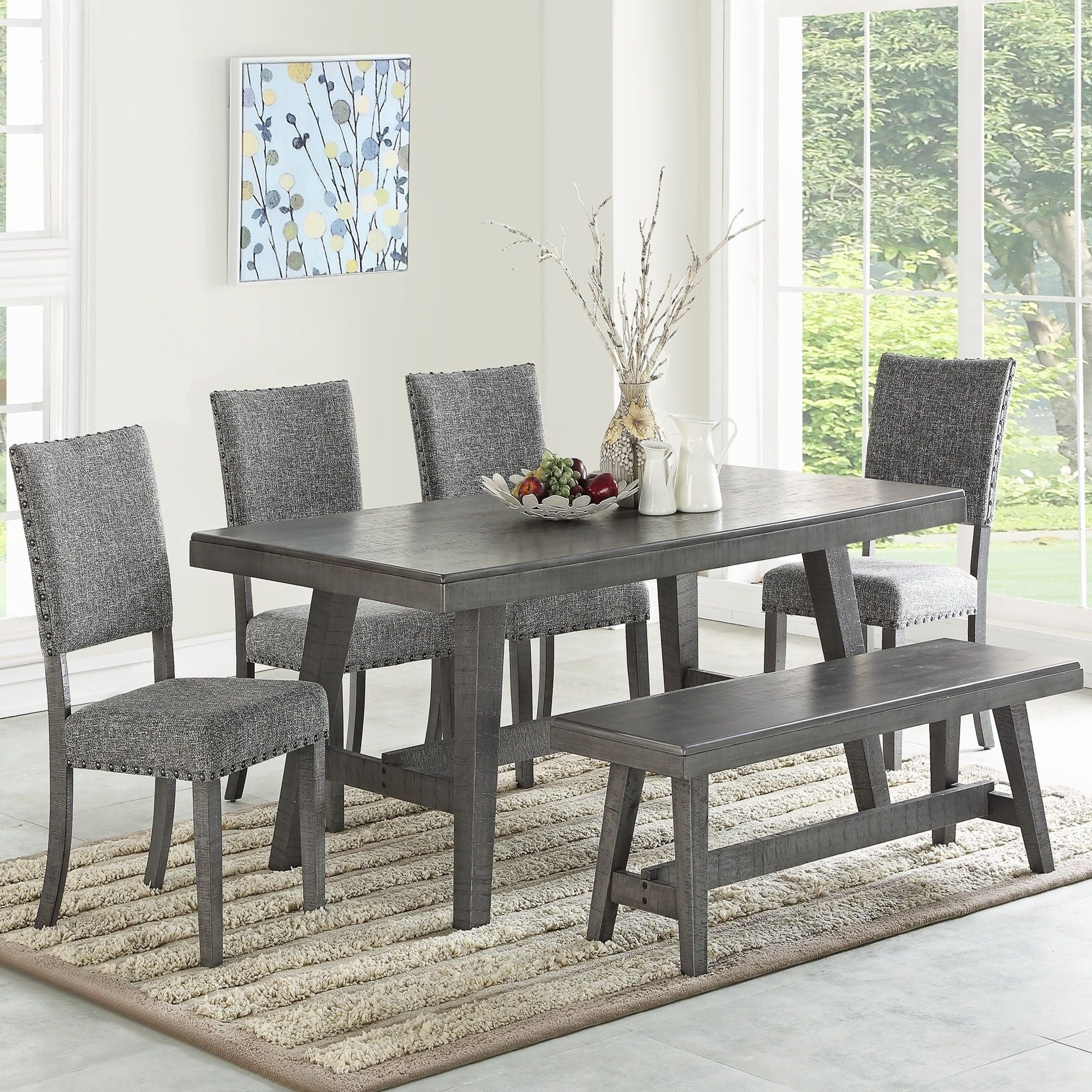 Dining Room Bench - Gray / Gray