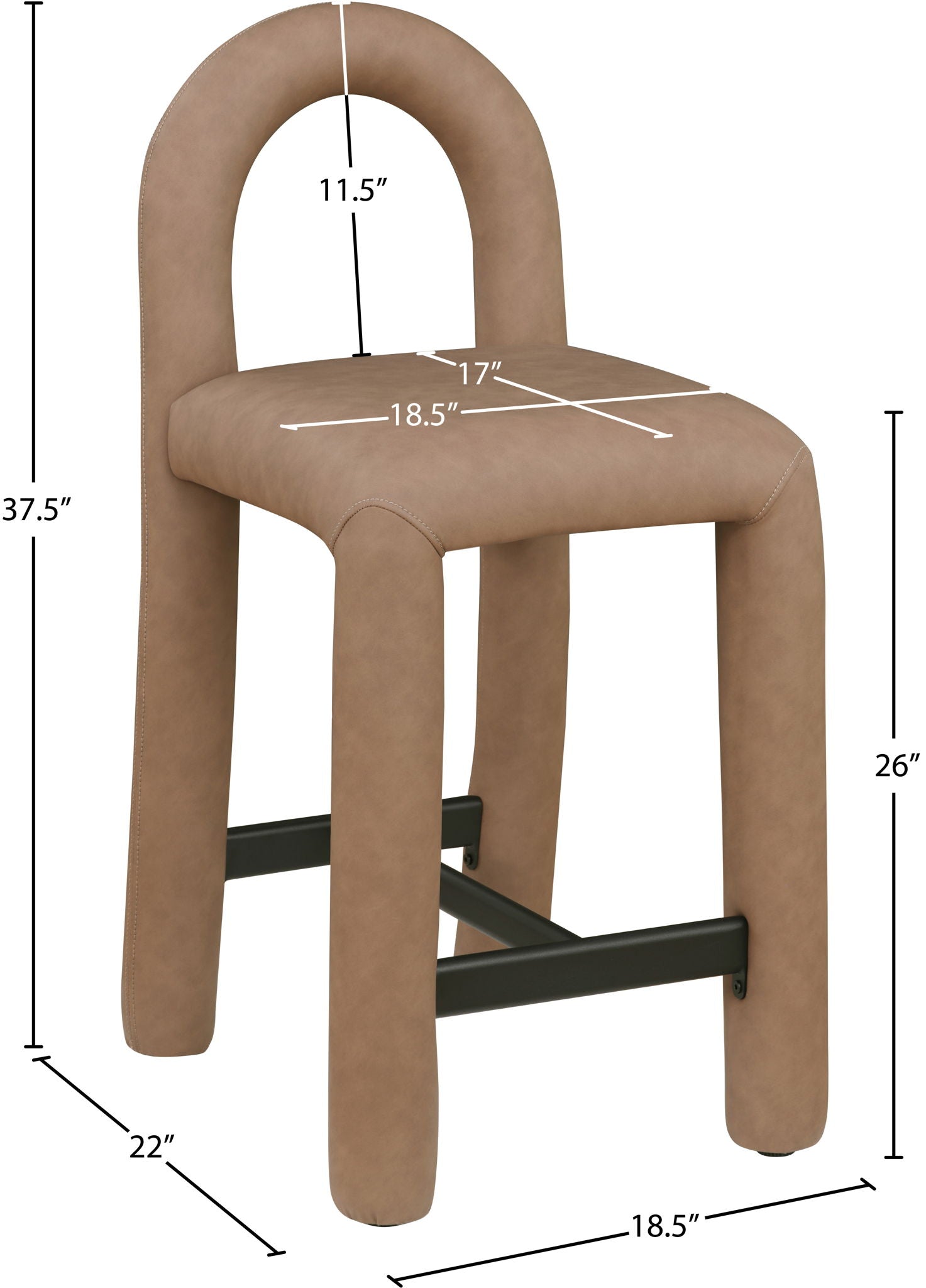 Amari - Faux Leather Stool