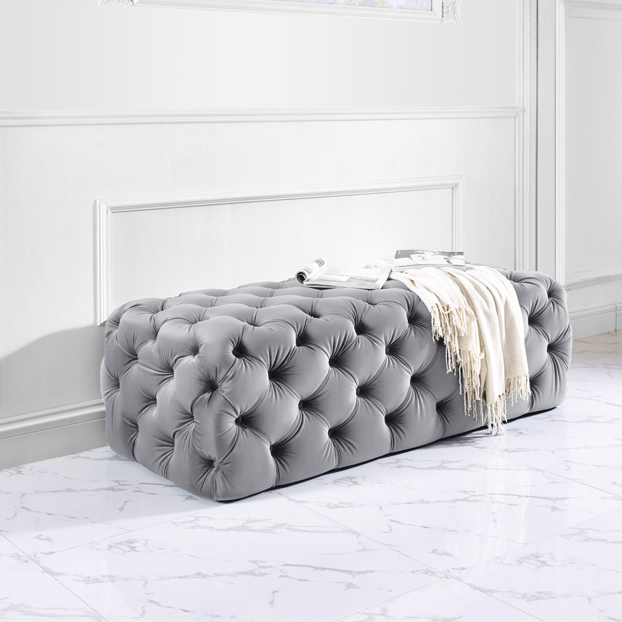 Kaylee - Velvet Ottoman