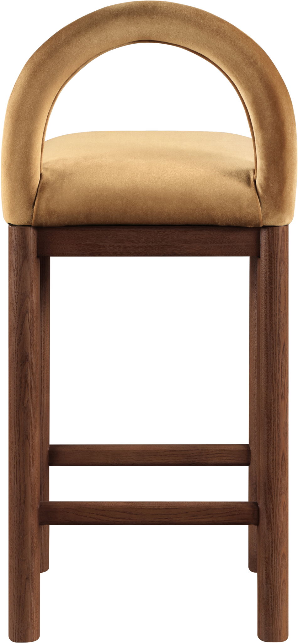 Conrad - Velvet Counter Stool With Brown Legs