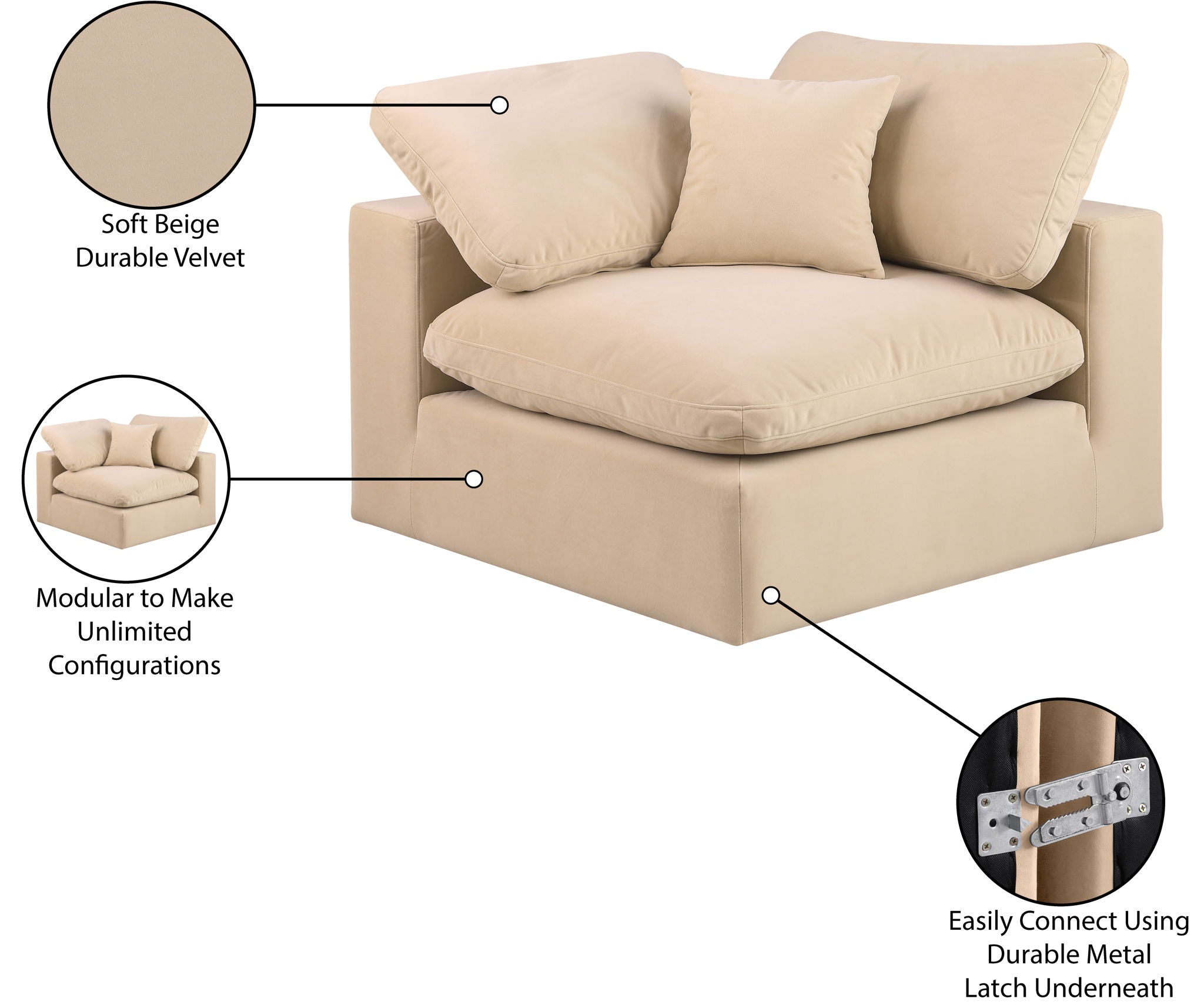Comfy - Velvet Corner Chair