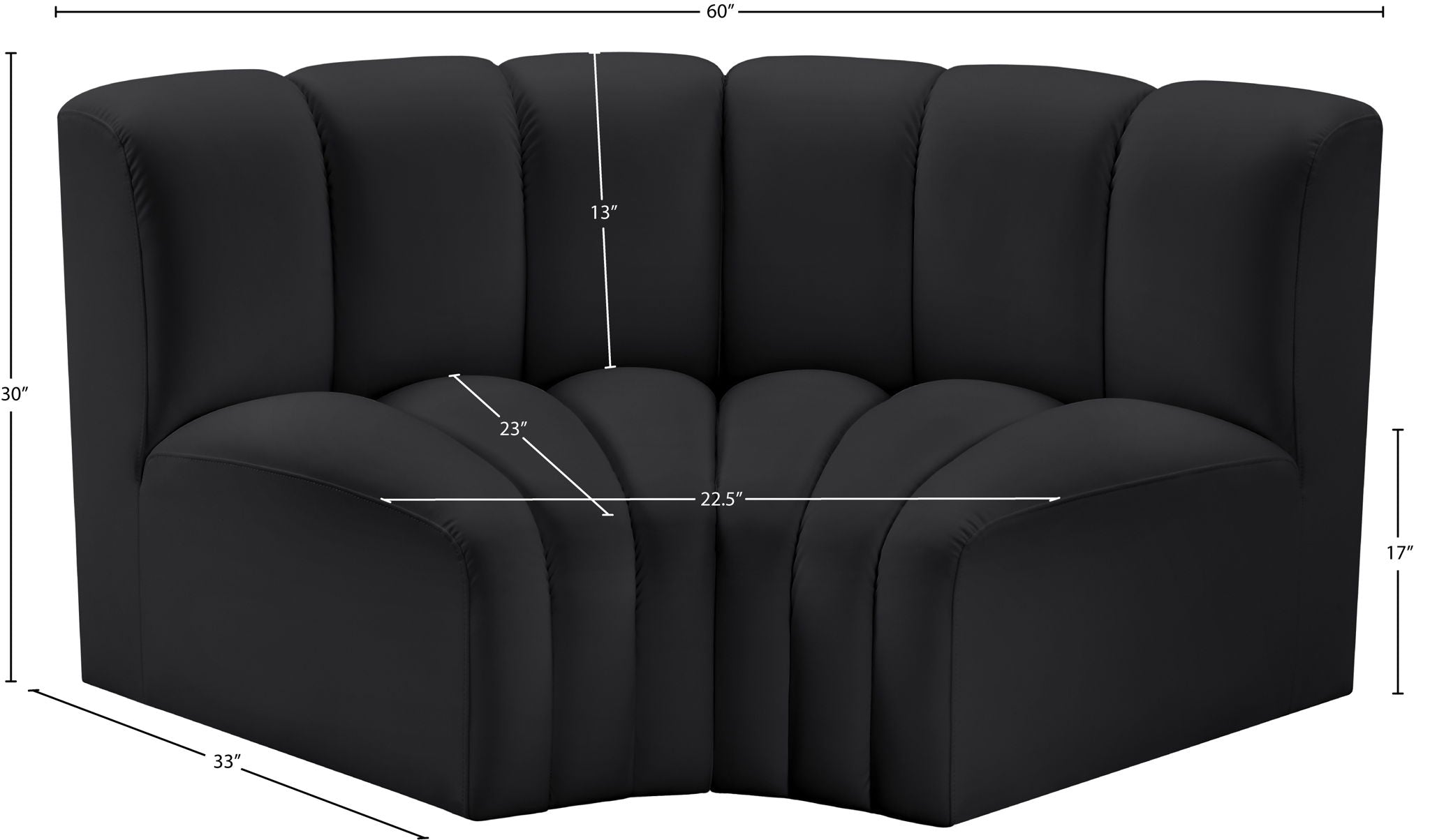 Arc - Faux Leather 2 Piece Modular Sofa