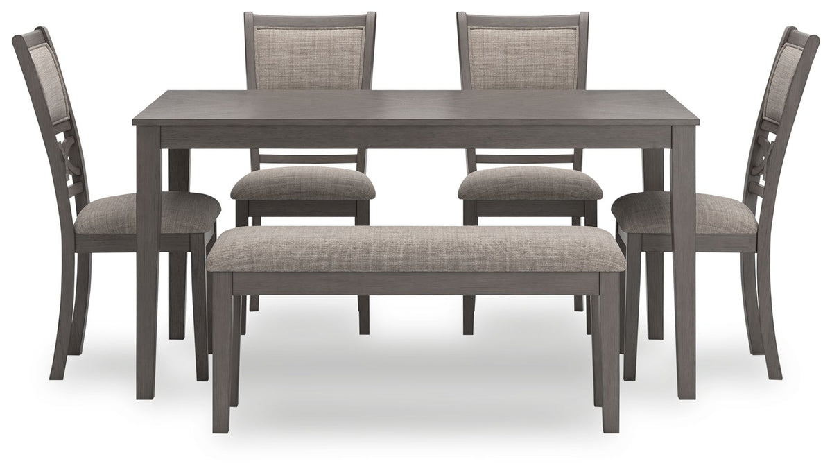 Wrenning - Dining Room Table Set (Set of 6) - Gray