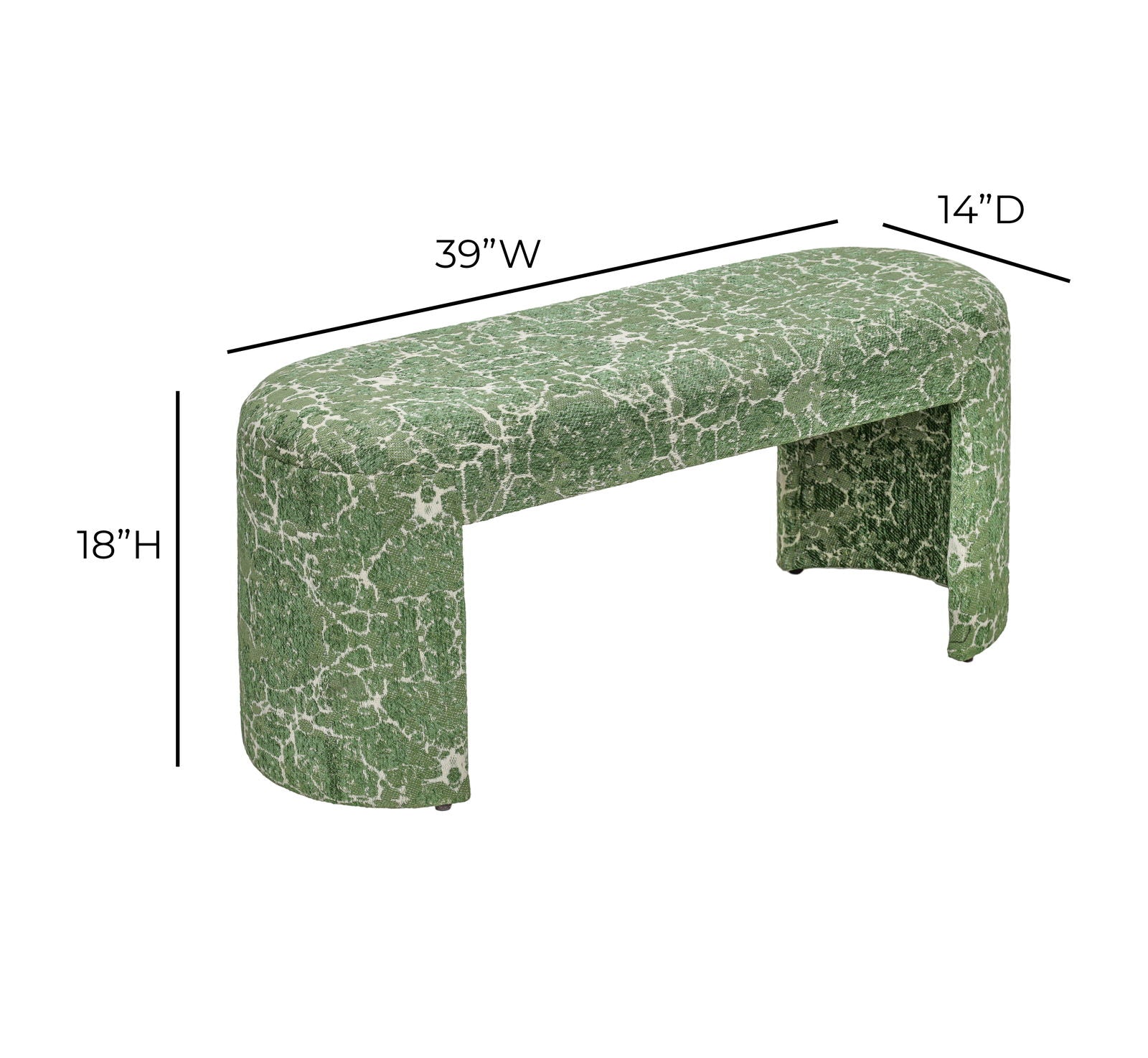 Greenspace - Round Upholstered Bench - Green