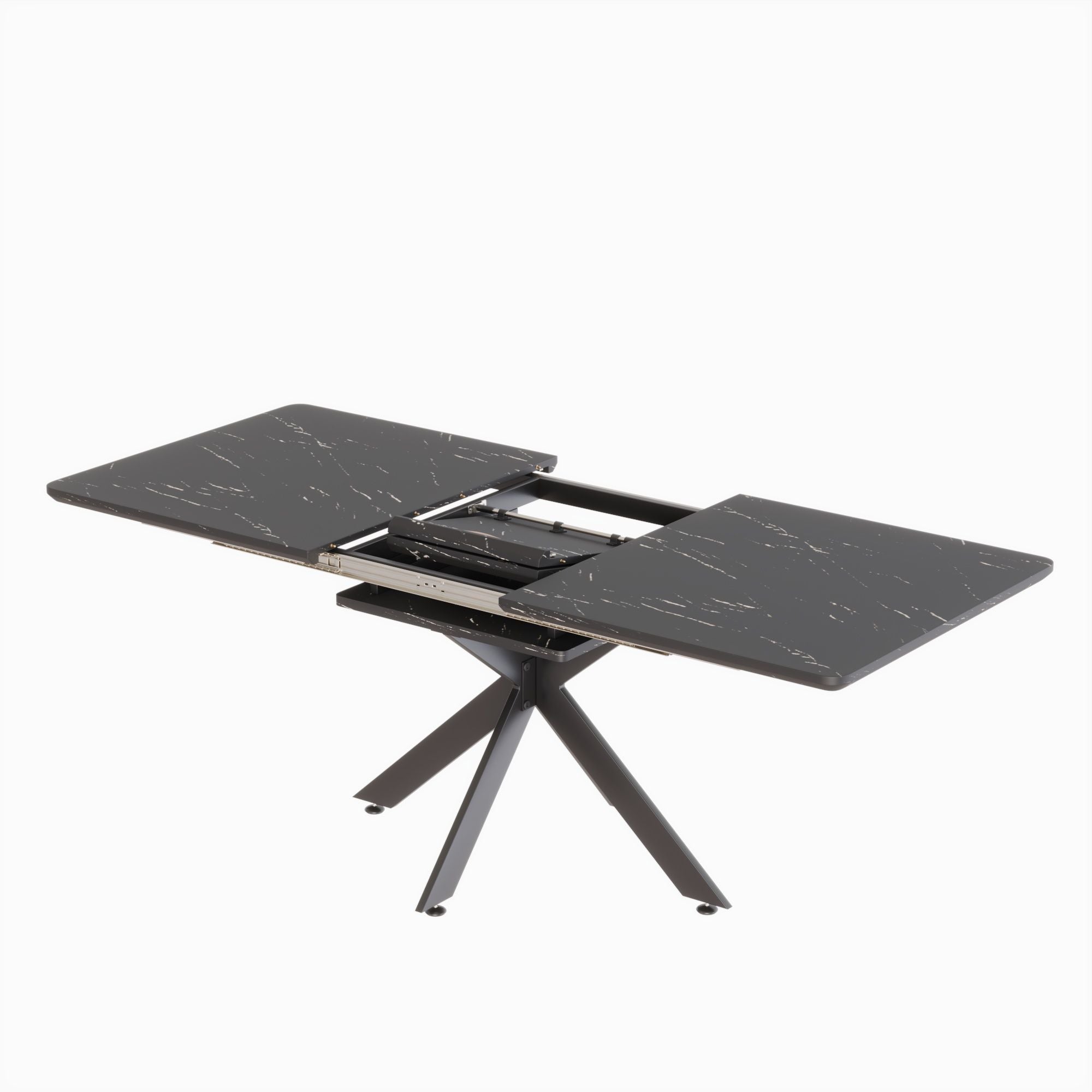 Modern Mid-Century Dining Table Set With Extendable Design